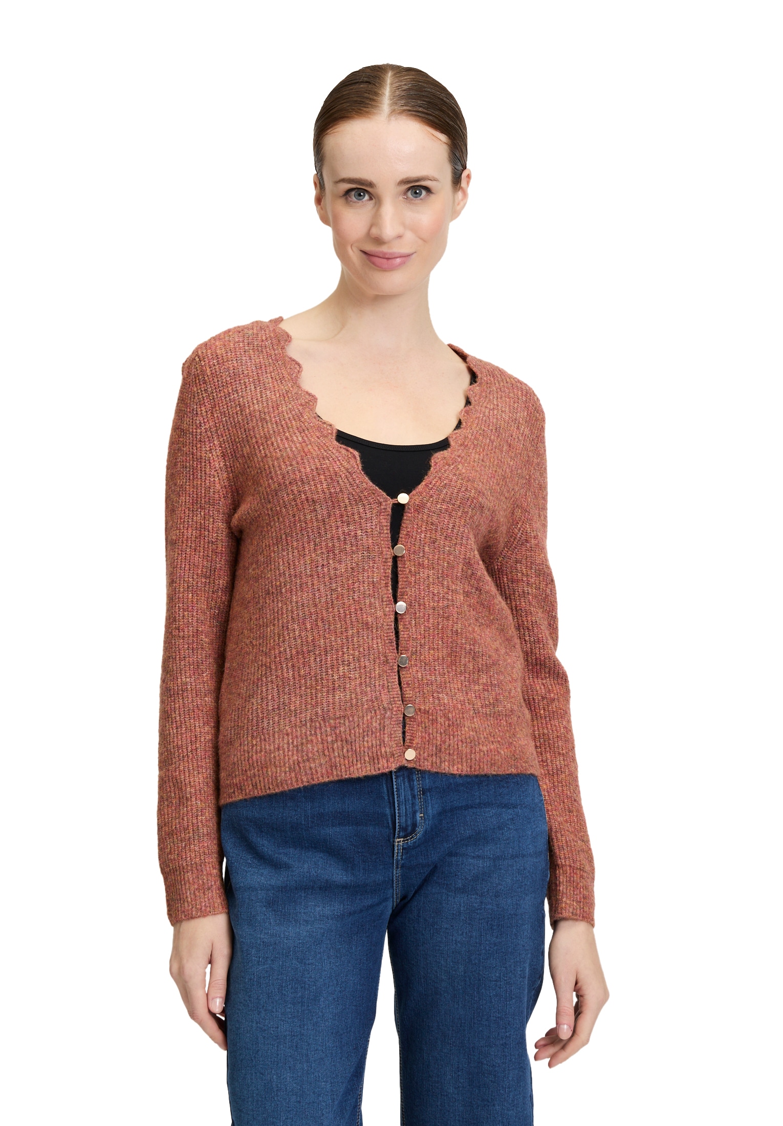 Cartoon Strickjacke "Damen Strick-Cardigan mit V-Ausschnitt" 1 tlg. Häkelst günstig online kaufen