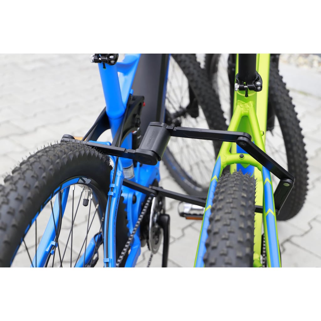 FISCHER Fahrrad Faltschloss »Faltschloss 110cm XL mit Halter«, (3 tlg.)