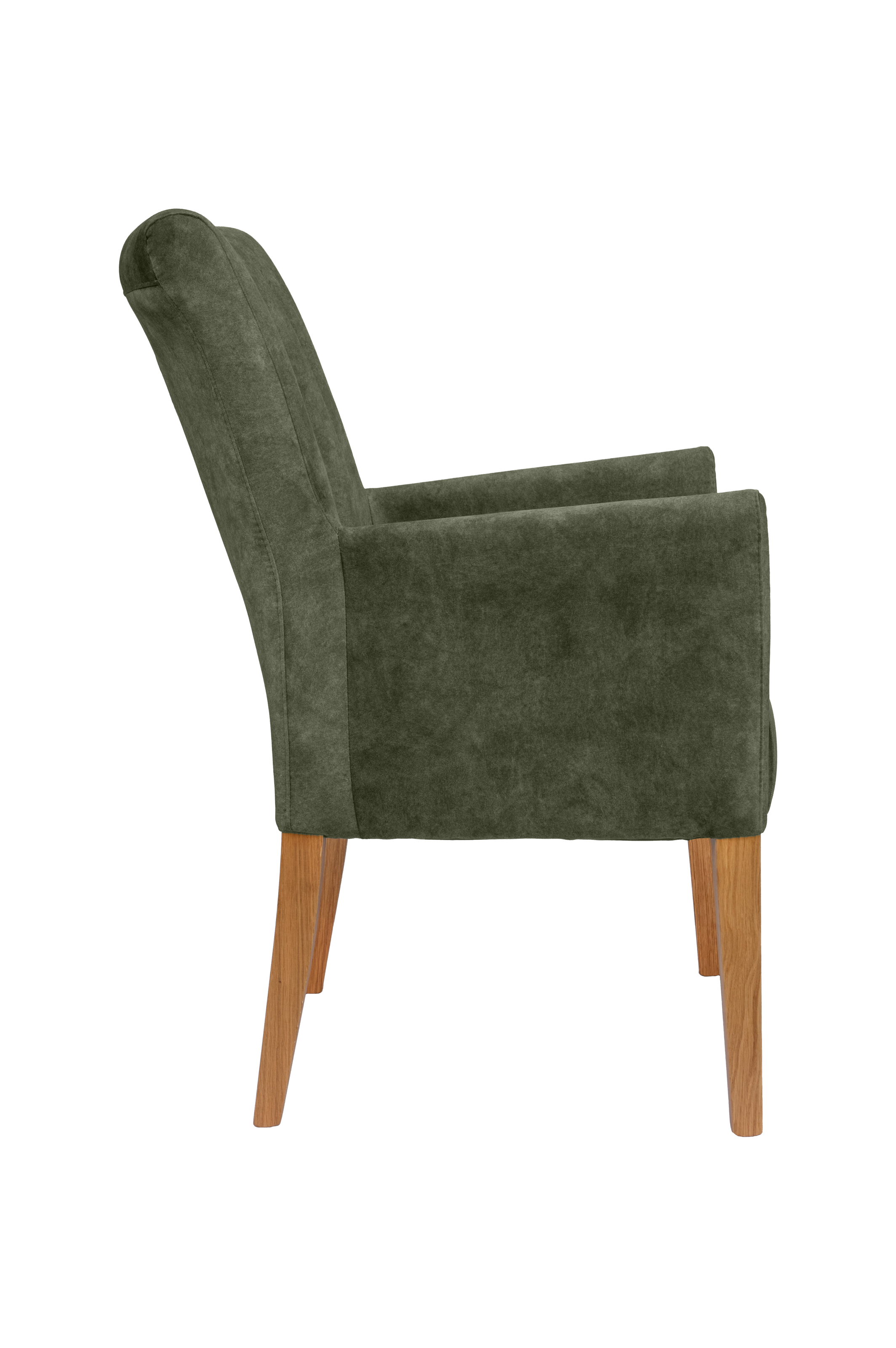 Armlehnstuhl HOME AFFAIRE "King", grün (waldgrün, eiche natur), B:60cm H:92cm T:65cm, Massivholz, Polyester, Stühle, Armlehnstuhl, Esszimmerstuhl, Beingestell Massivholz Eiche oder Buche wengefarben 2