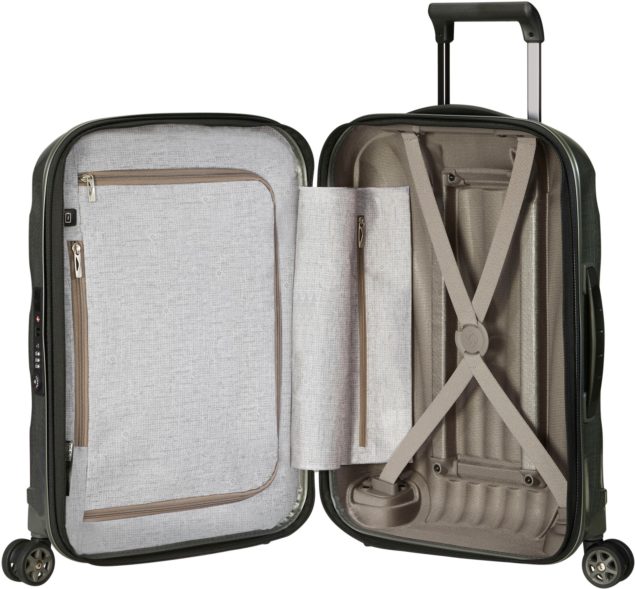 Samsonite Hartschalen-Trolley »C-LITE 55 EXP, verschiedene Farben«, 4 Rollen, Handgepäck-Koffer Volumenerweiterung TSA-Zahlenschloss USB-Schleuse