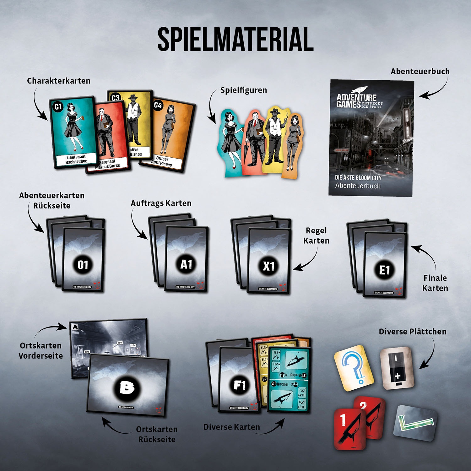 Kosmos Spiel »Adventure Games - Die Akte Gloom City«, Made in Germany