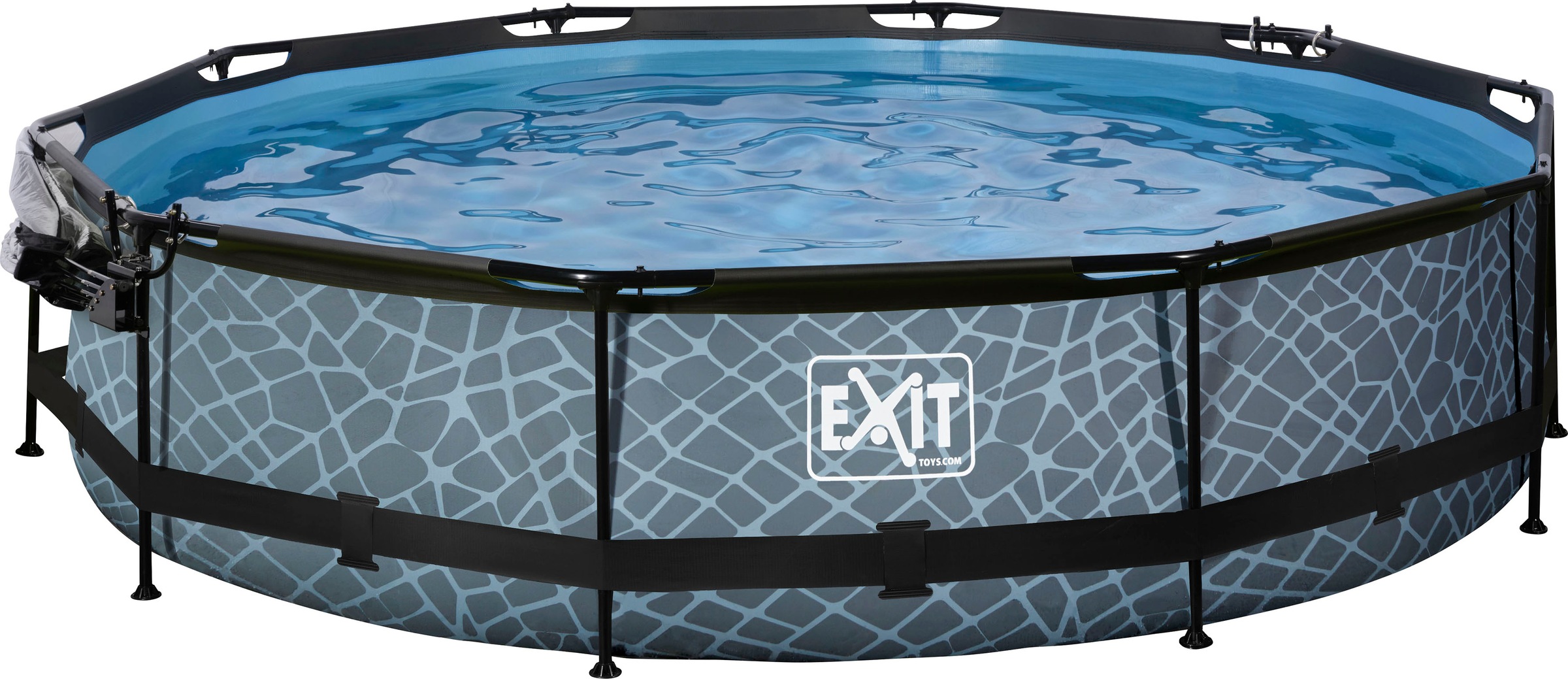 EXIT Framepool »inkl. multifunktionaler Abdeckung«, (Set, 4 tlg.), ØxH: 360x76 cm, mit Filterpumpe & Filterkartusche