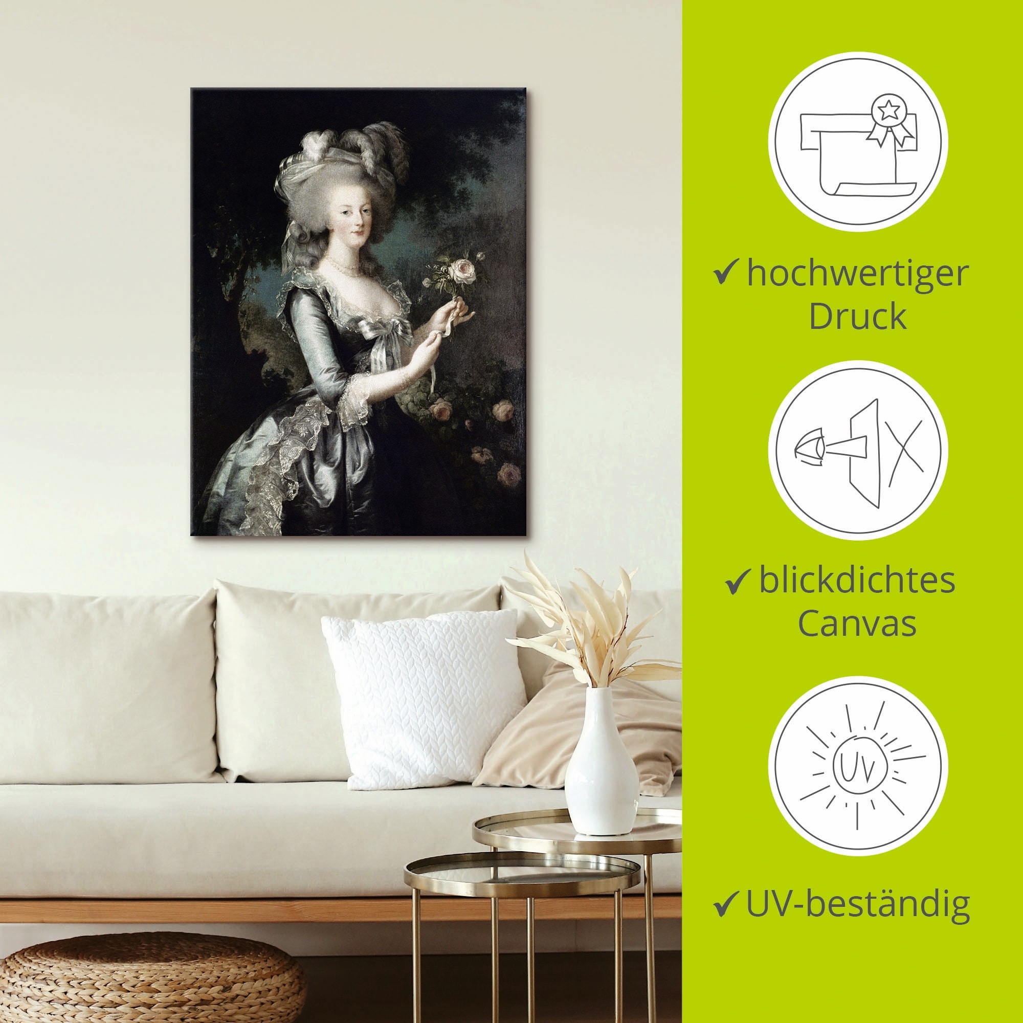 Artland Wandbild »Marie Antoinette, 1783«, Menschen, (1 St.), als Alubild, Outdoorbild, Leinwandbild, Poster in verschied. Größen
