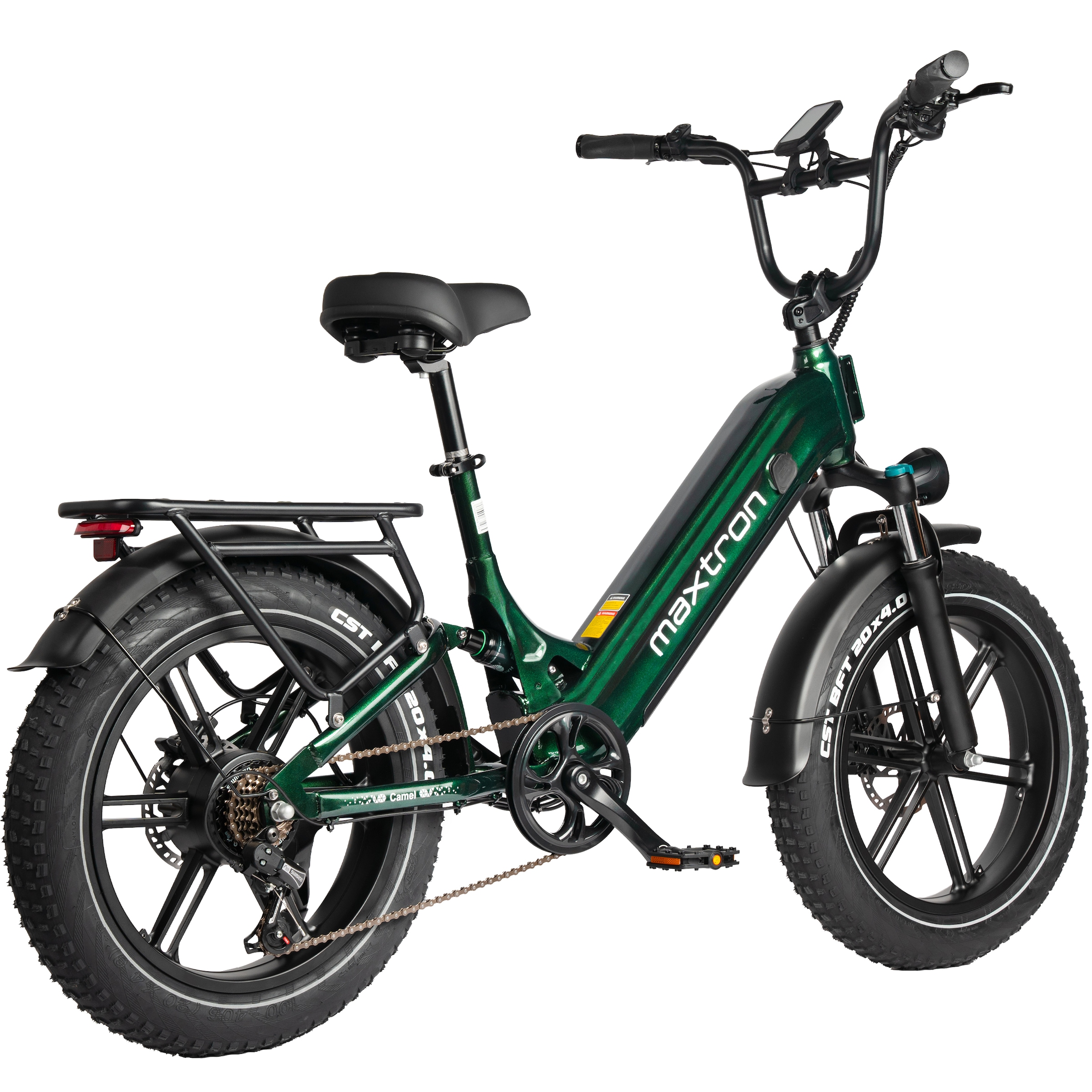 Maxtron »Maxtron Camel E-Bike compactbike« 7 Gang Shimano Kettenschaltung Heckmotor 500 W Packung,  20-Zoll-Fettreifenfahrrad mit Vorder- und Hinterradfederung