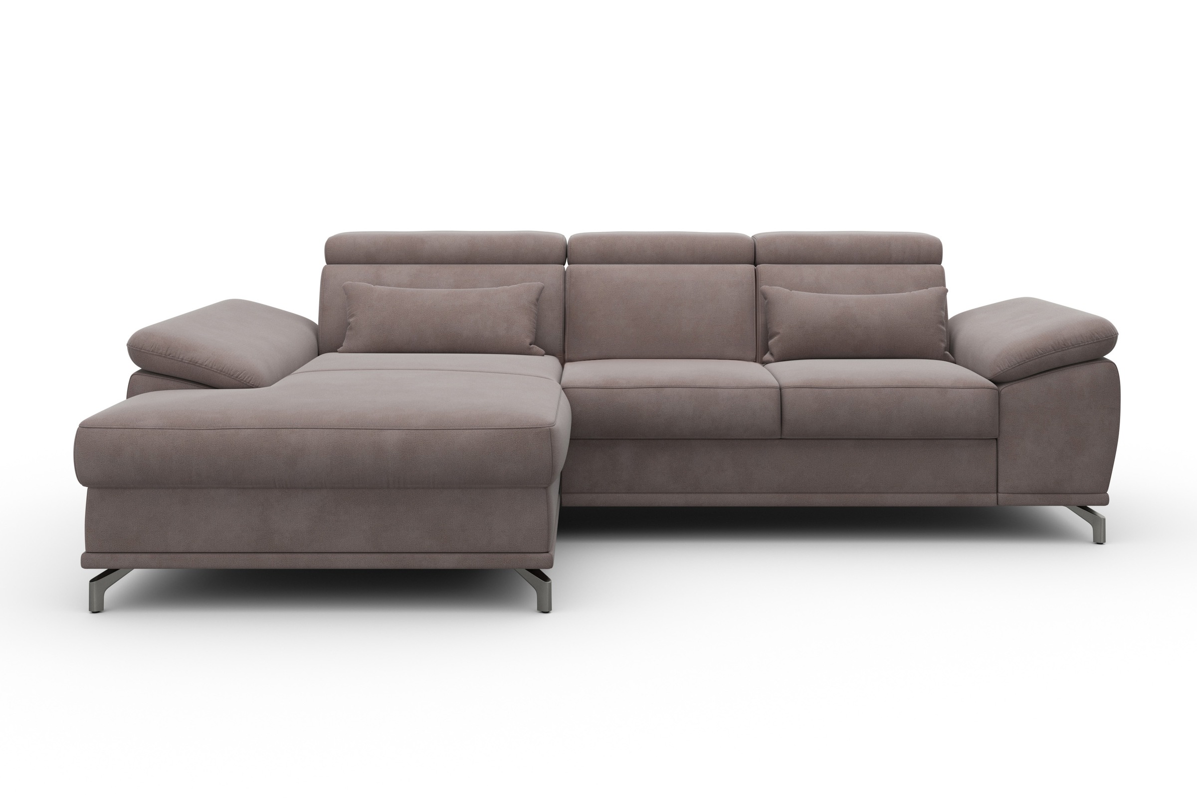sit&more Ecksofa "Cabrio L-Form, B: 295 cm, mit Sitztiefen-, Arm- & Kopfteilverstellung" 2 Nierenkissen, Federkern, mit Schlaffunktion und Stauraum