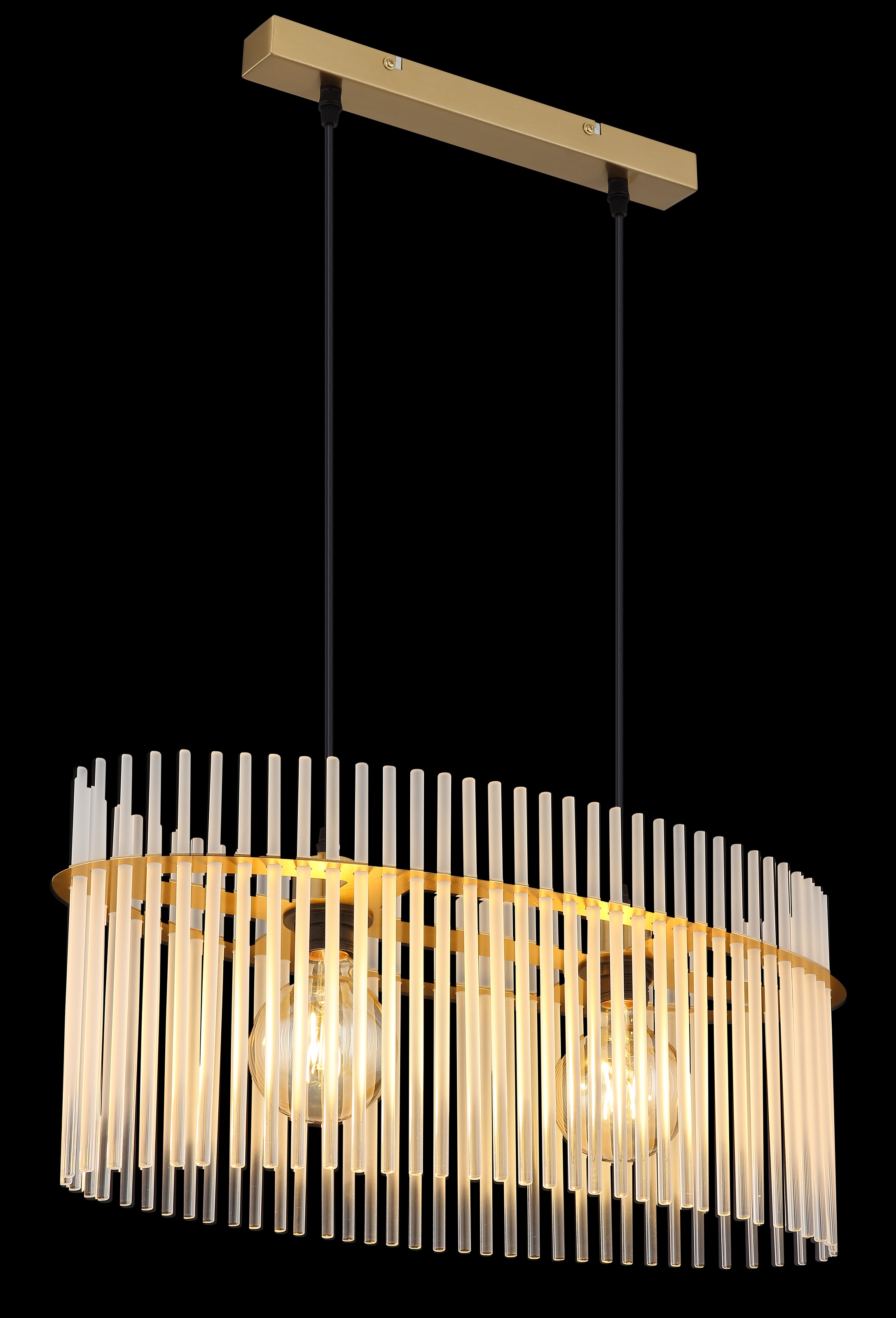 GLOBO LIGHTING Hängeleuchte »GORLEY« E27 1 Stk. Hängelampe goldfarben Glasstäbe opal klar verlaufend elegant