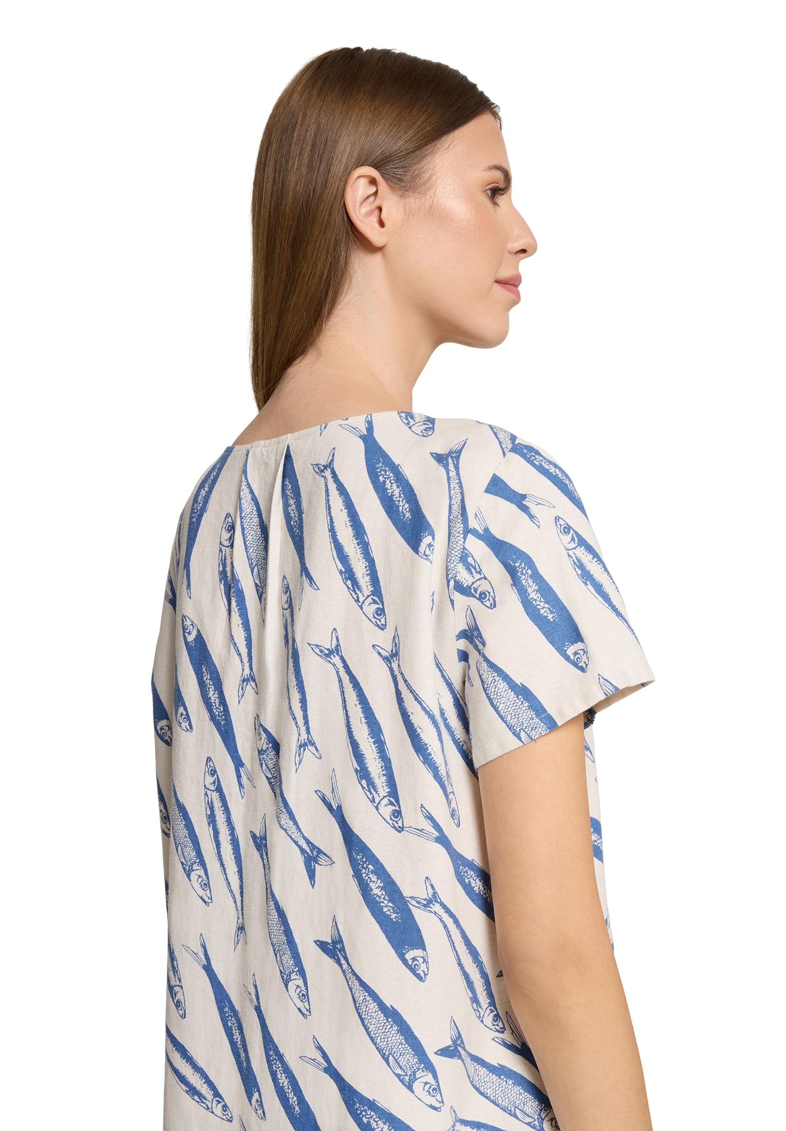 Betty Barclay Sommerkleid »Betty Barclay Damen Leinenkleid mit V-Ausschnitt«, Form