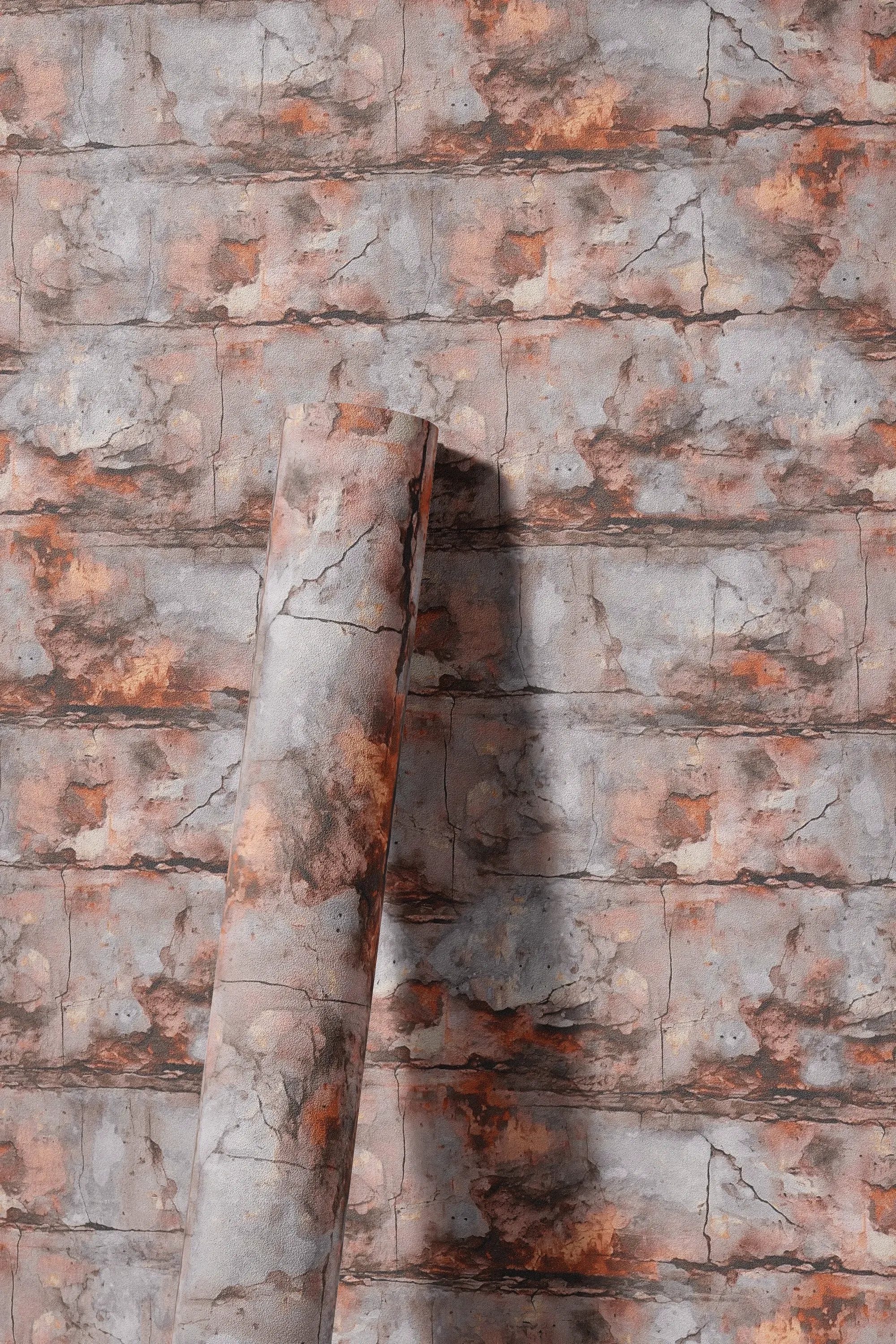 living walls Vliestapete »LIMITED – Backstein Industrial« Rost-Optik | Steinoptik | urban leicht strukturiert Markante Backsteinwand mit lebendiger Rost- und Patinaoptik