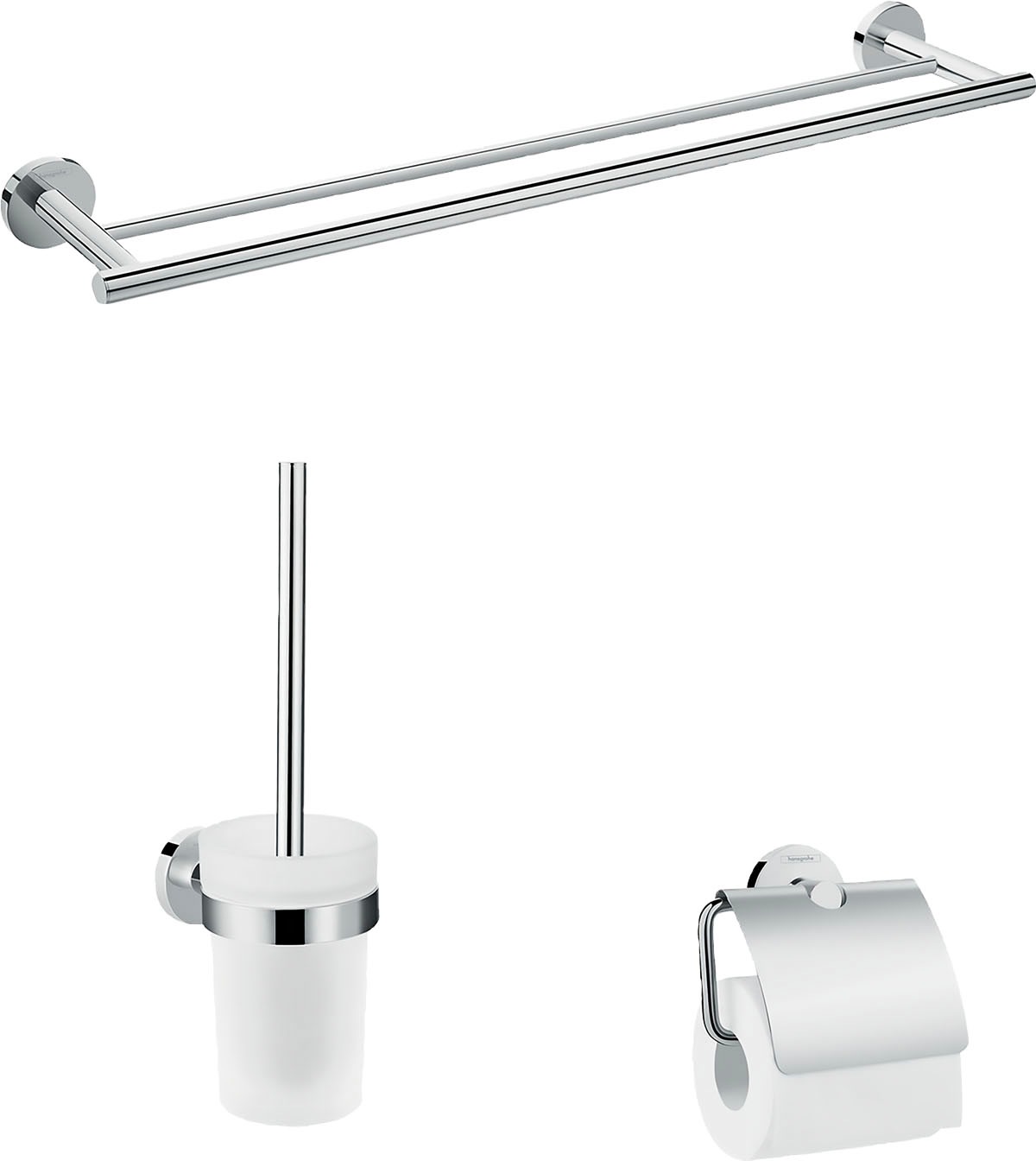 Hansgrohe  Three Piece Logis Universal Bathroom Accessories Set Chrome - 41727000