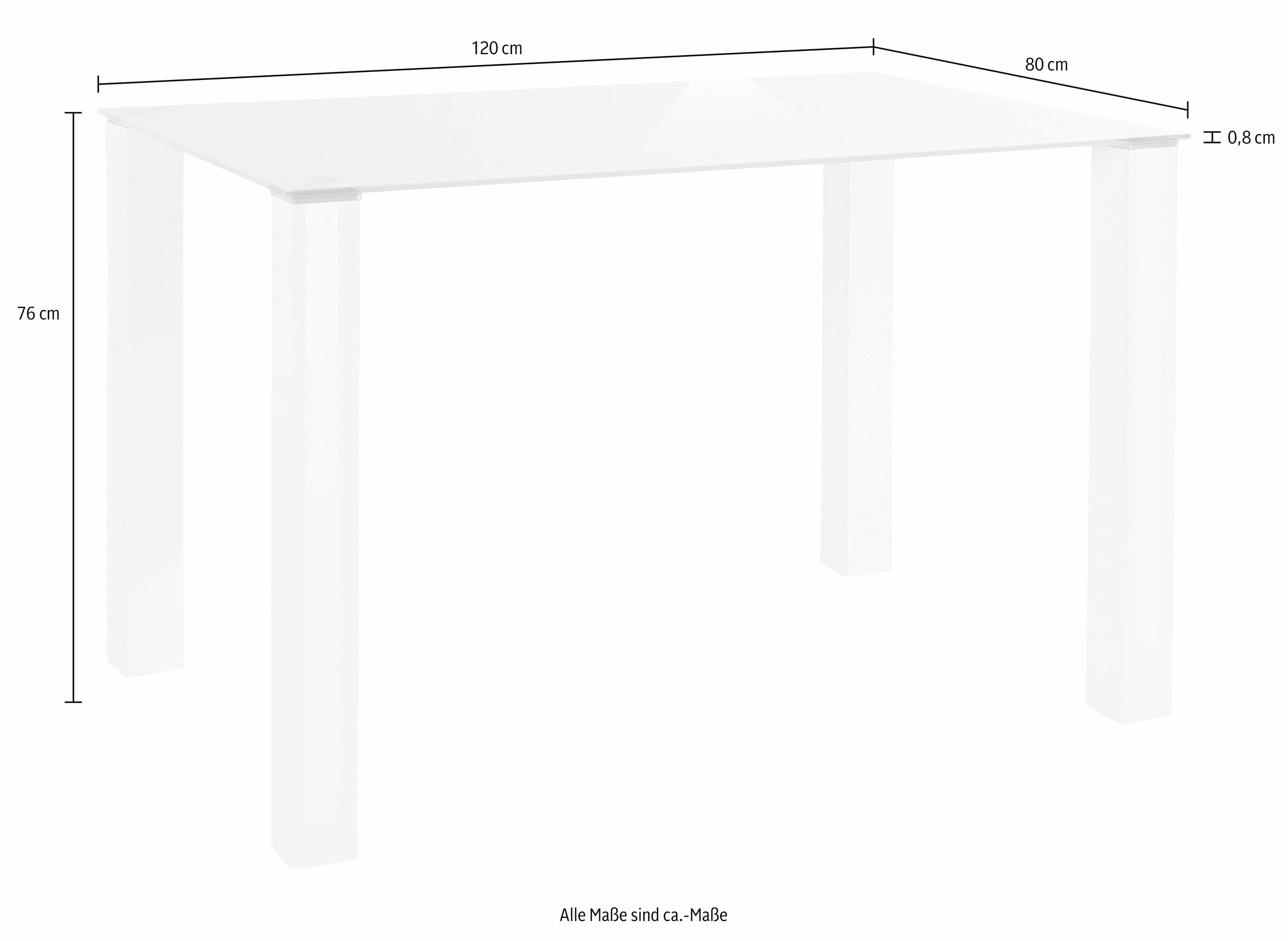 Essgruppe OTTO HOME, schwarz-weiß (weiß, schwarz), B:120cm, Sitzmöbel-Sets, Essgruppe, mit Glastisch, Breite 120 cm 3