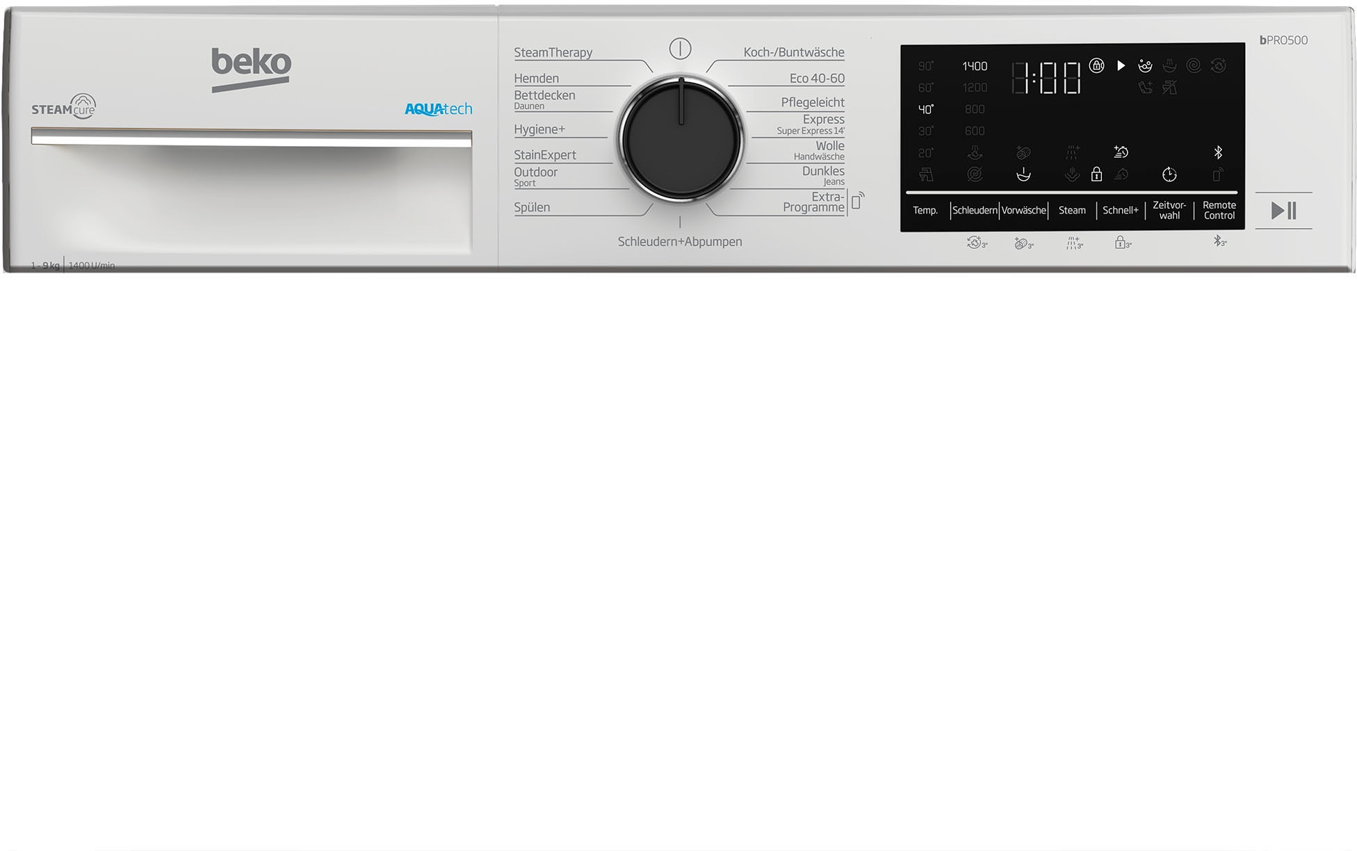 BEKO Waschmaschine »B5WFT594138W«, B5WFT594138W, 9 kg, 1400 U/min