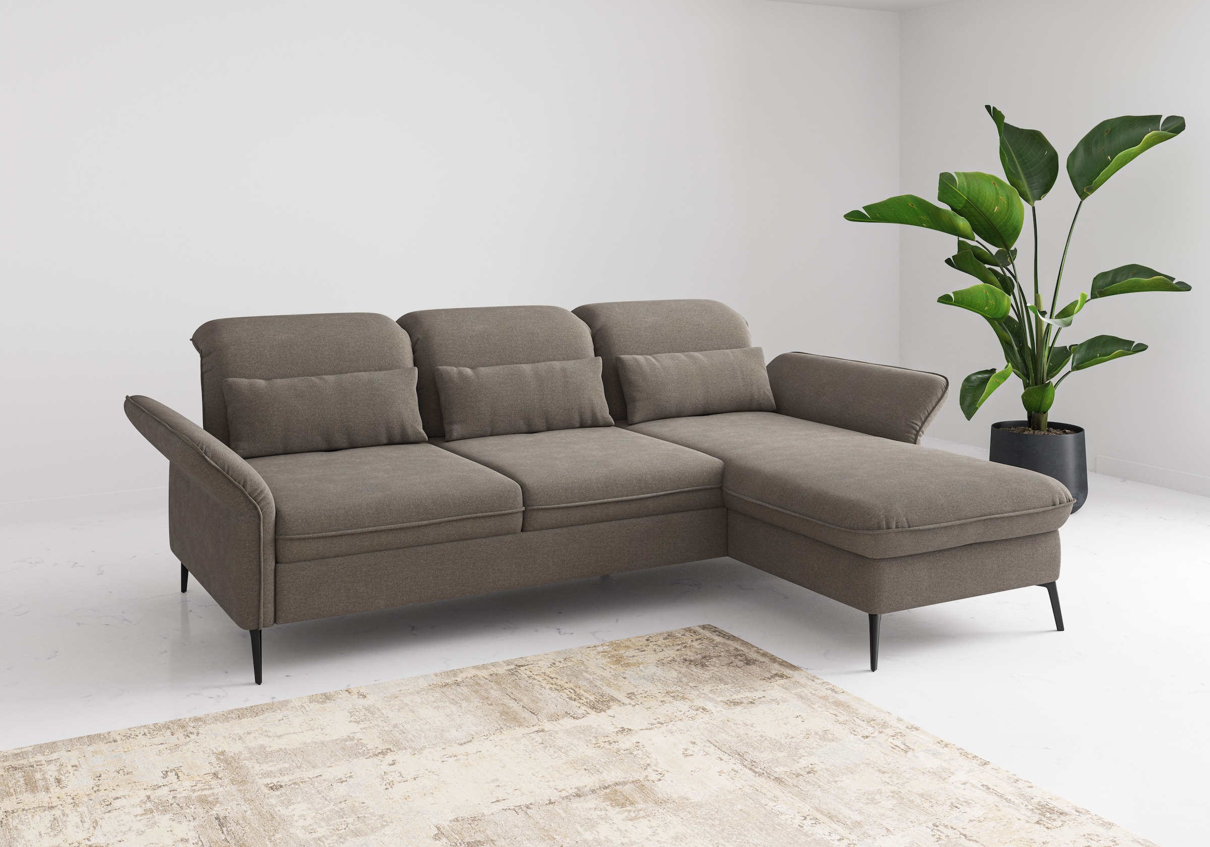 sit&more Ecksofa "Emely, inkl. Sitztiefenverstellung" wahlweise mit Bettfun günstig online kaufen