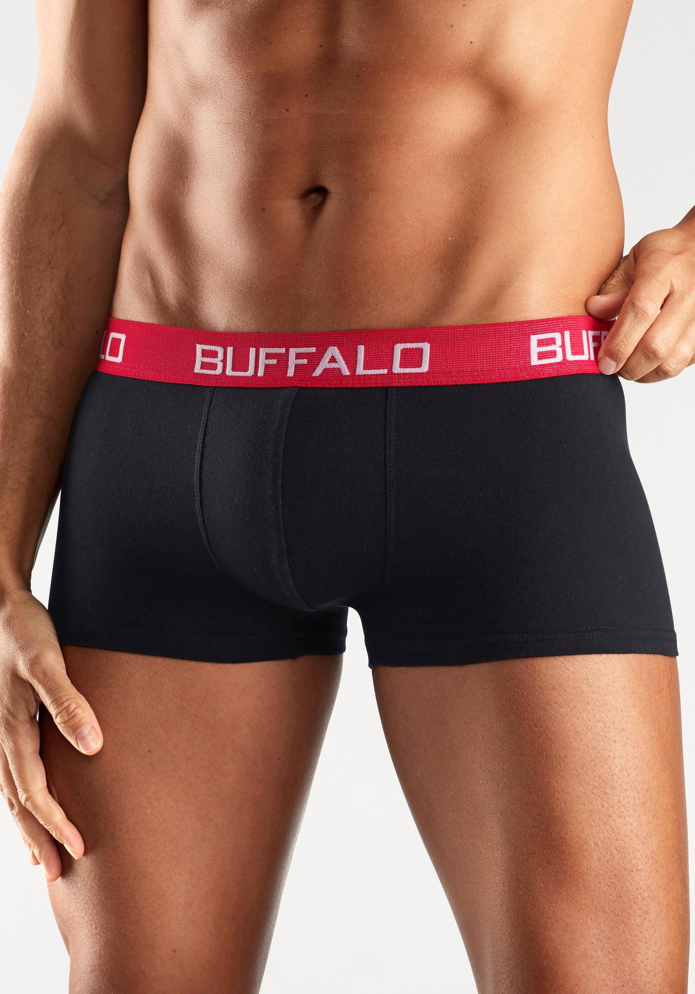 Buffalo Boxershorts, (Packung, 4 St.), in Hipster-Form mit Kontrastbund