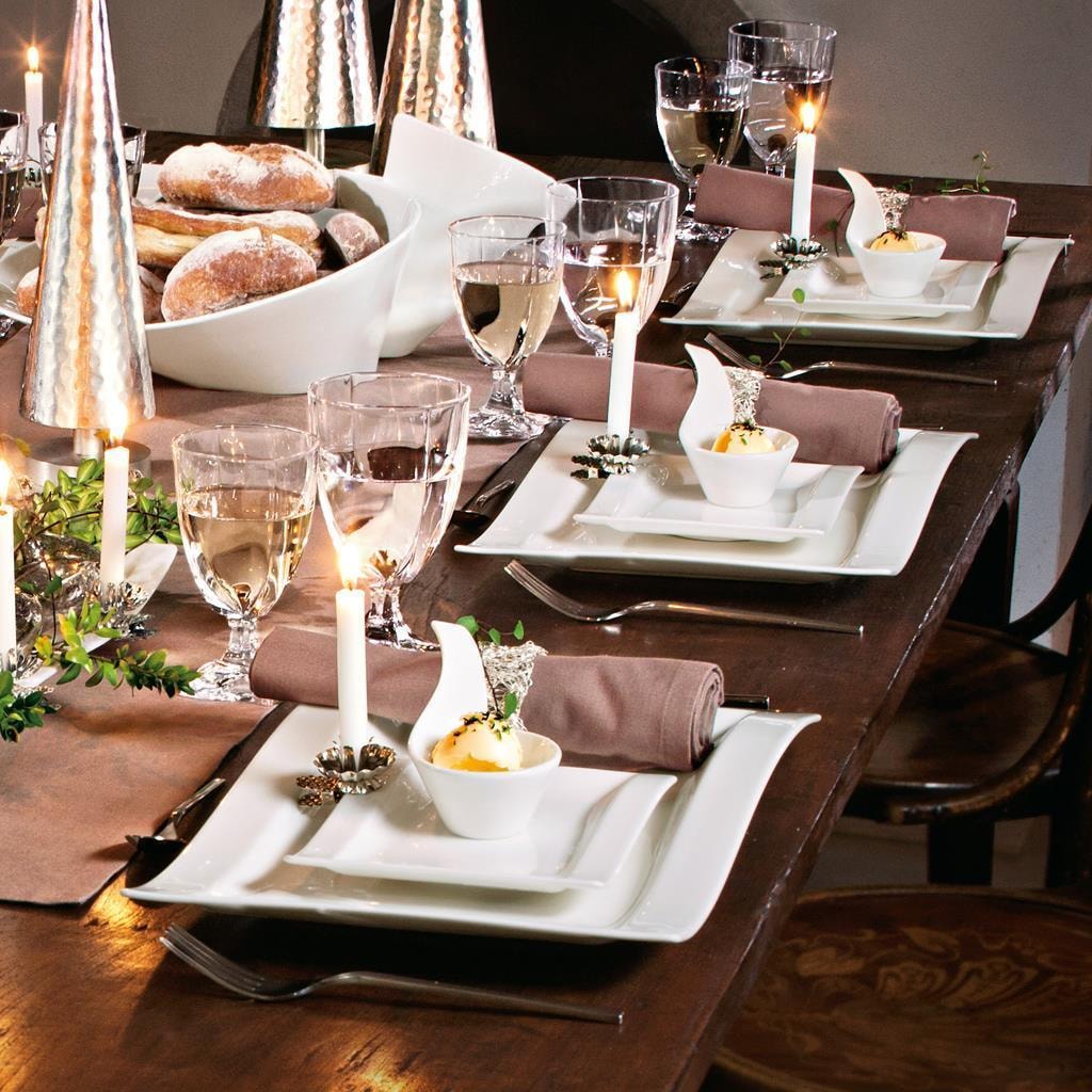 Villeroy & Boch Geschirr-Set »Teeservice NewWave 12er Set weiß« Spülmaschinengeeignet, Mikrowellengeeignet