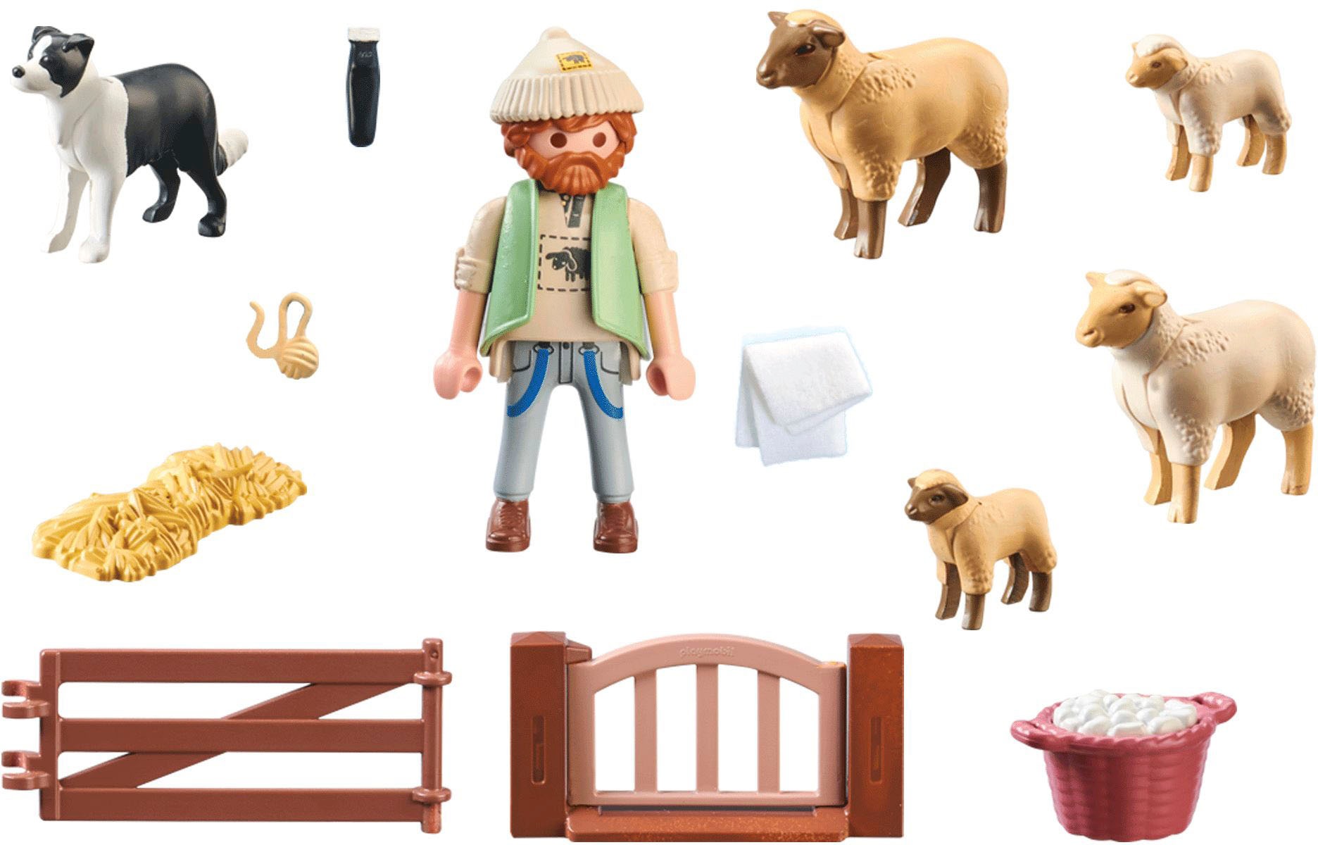 Playmobil® Konstruktions-Spielset »Junger Schäfer mit Schafen (71444), Country«, (69 St.), teilweise aus recyceltem Material; Made in Europe