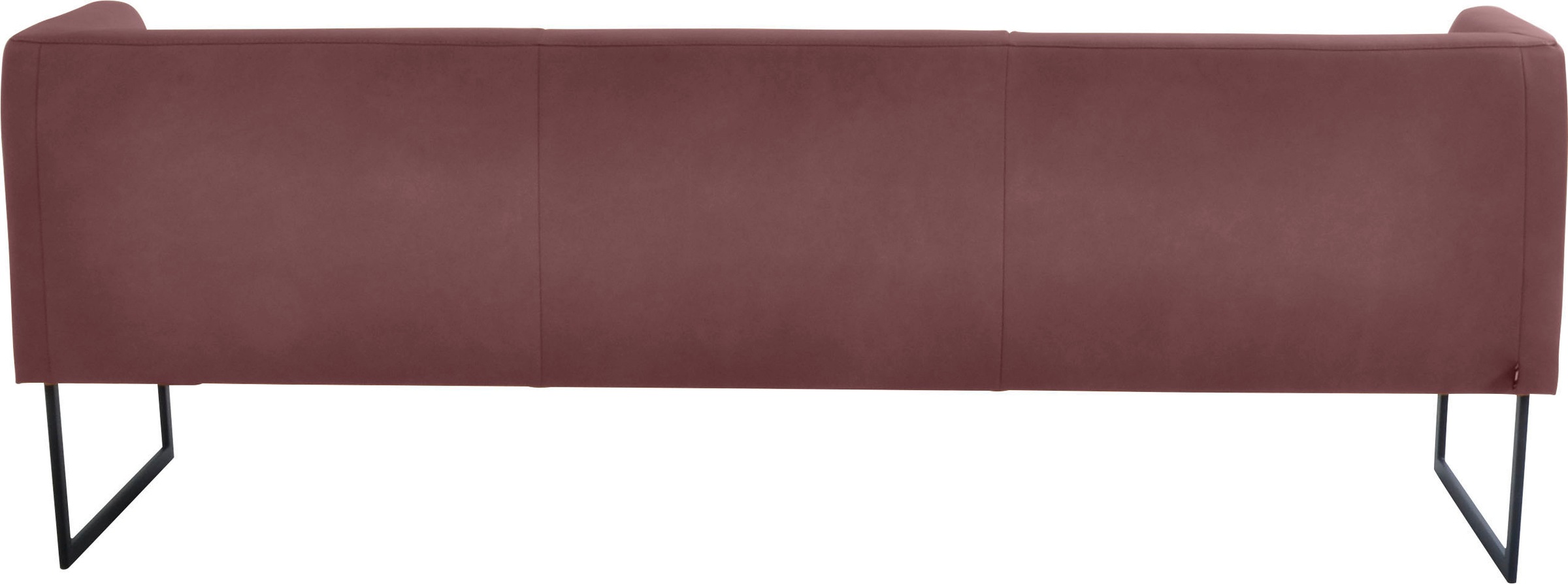 Polsterbank K+W KOMFORT & WOHNEN "Cube", rot (cabernet 15), B:229cm H:82cm T:67cm, Sitzbänke, Polsterbank, Hammerkissenoptik, 2 Breiten, Metallkufe schwarz 2