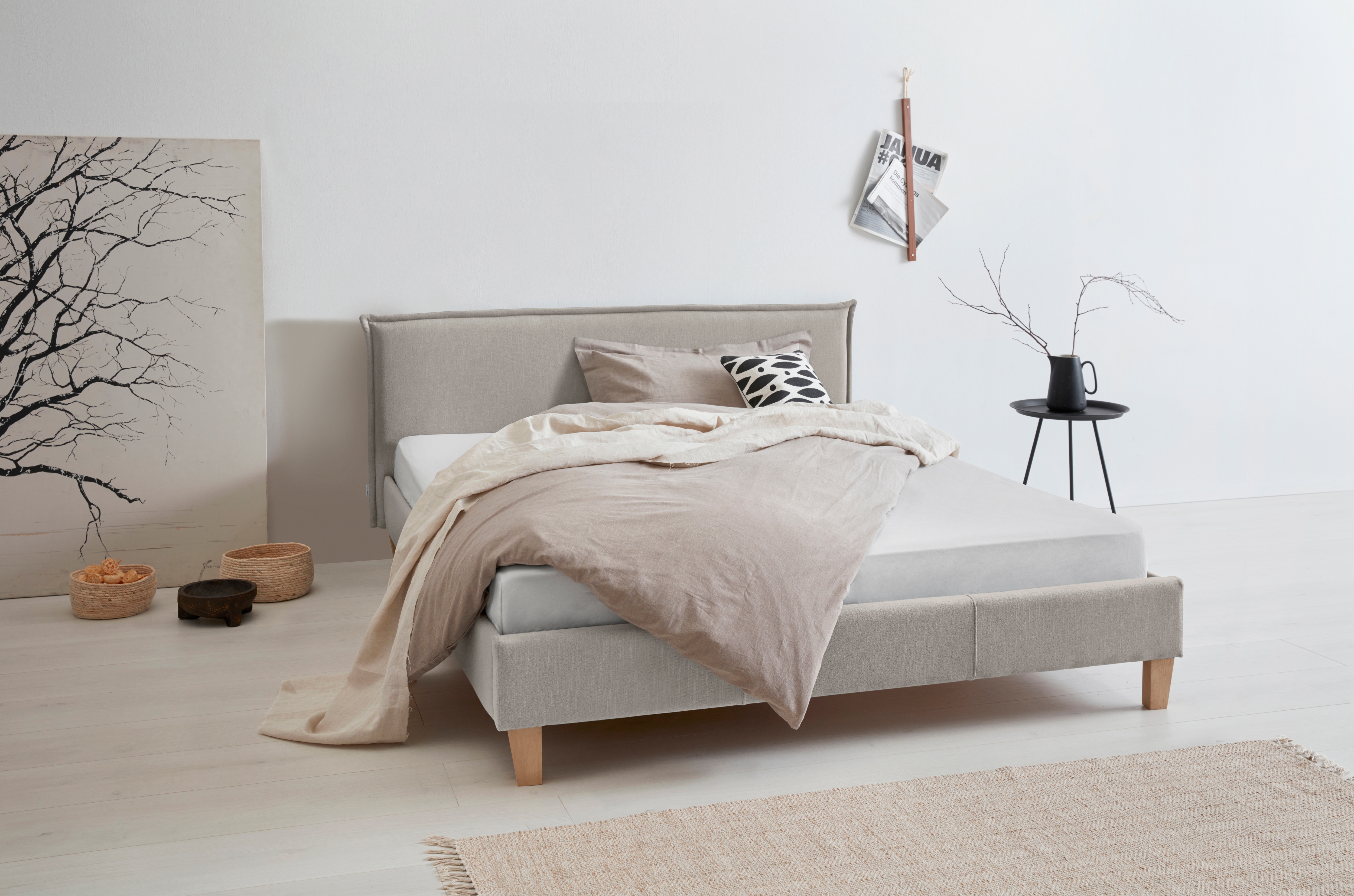 OTTO products "Heddi" in 5 Breiten: von 90cm-200cm, Biese am Kopfteil, Strukturstoff