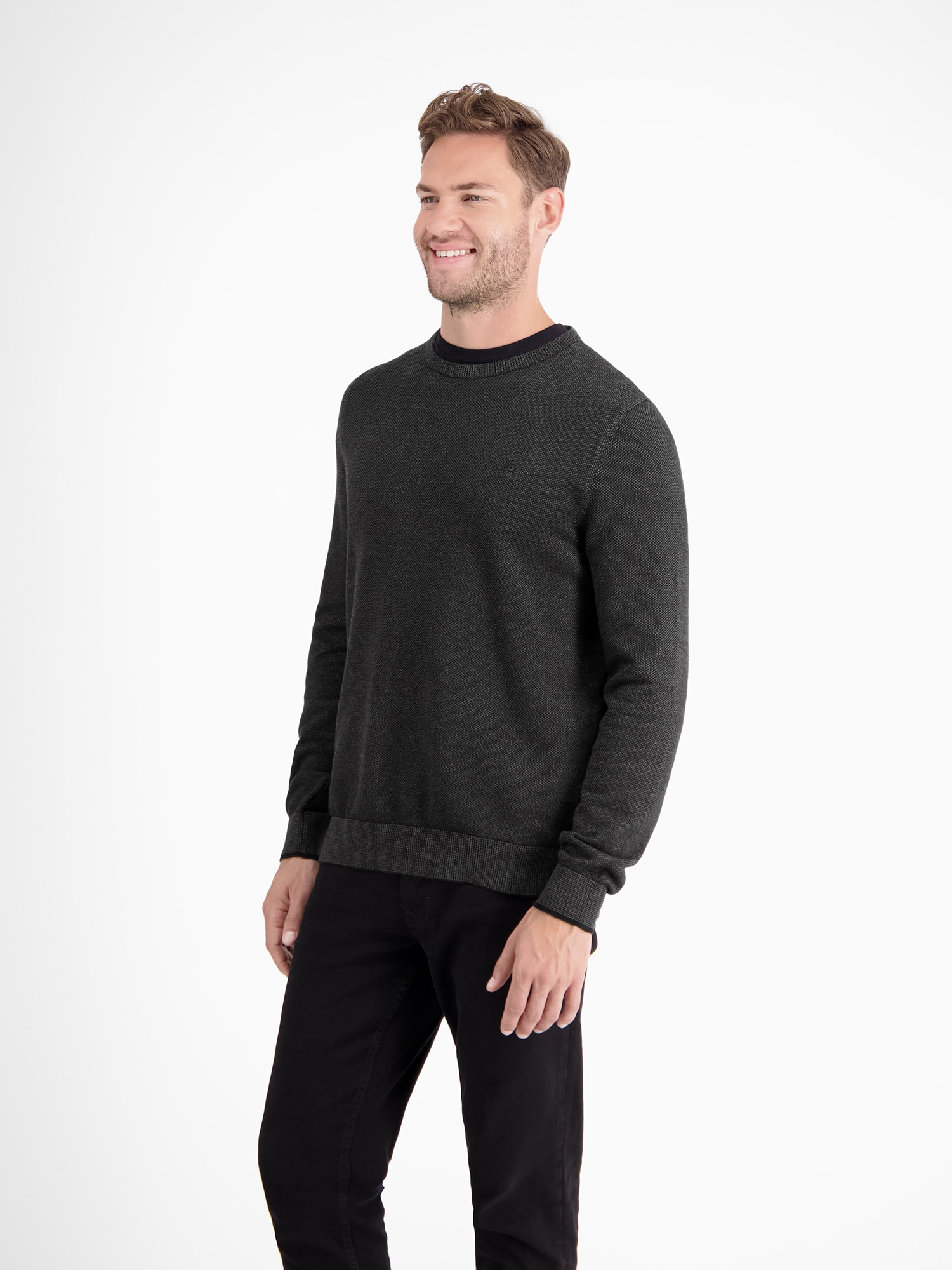 LERROS Strickpullover »LERROS Leichter Strickpullover mit schmaler Rippstuktur«