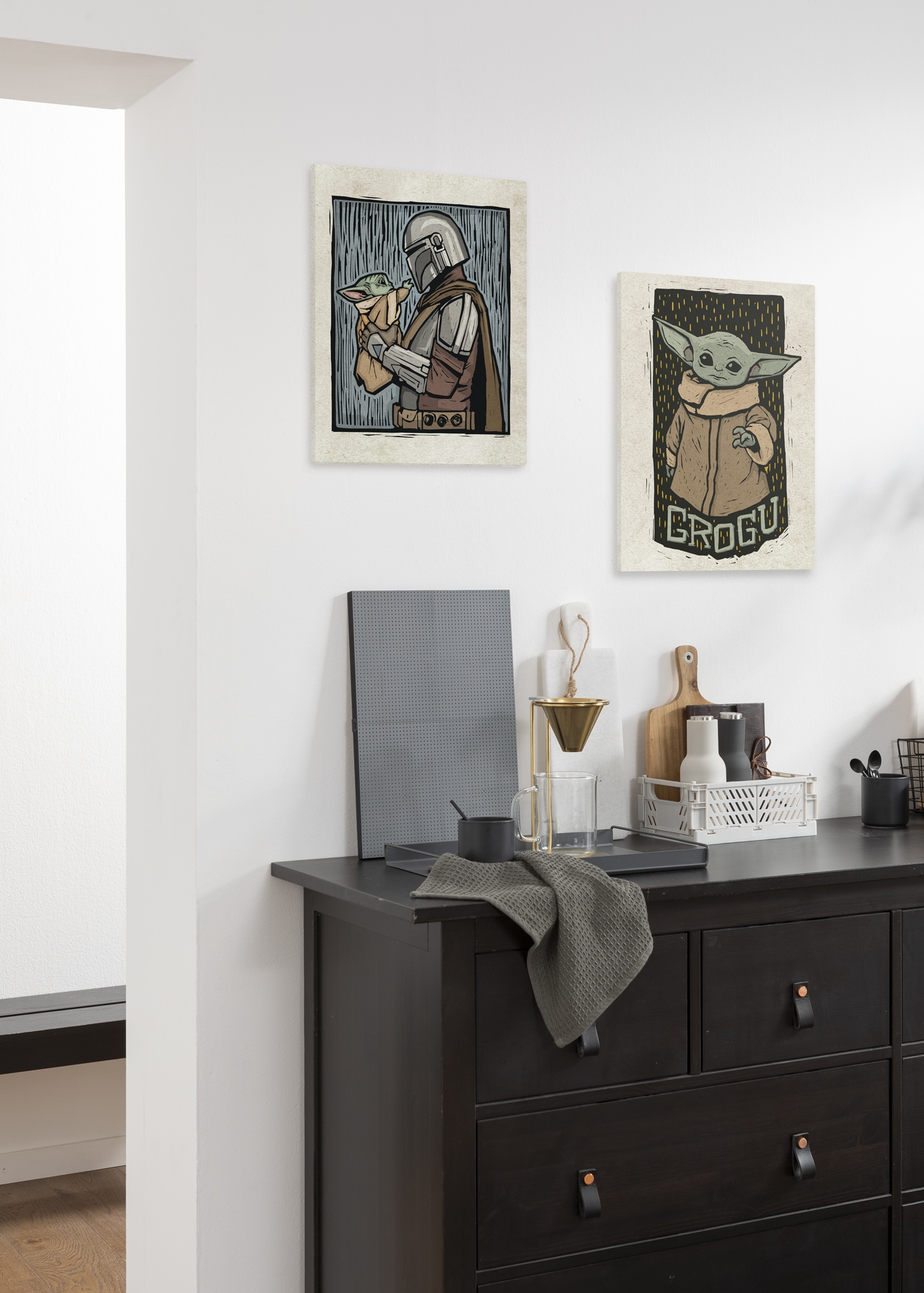 Komar Leinwandbild »Star Wars The Mandalorian Lino-Cut«, Disney, (1 St.), 30 x 40 cm (Breite x Höhe) - Kinderzimmer, Dekoration