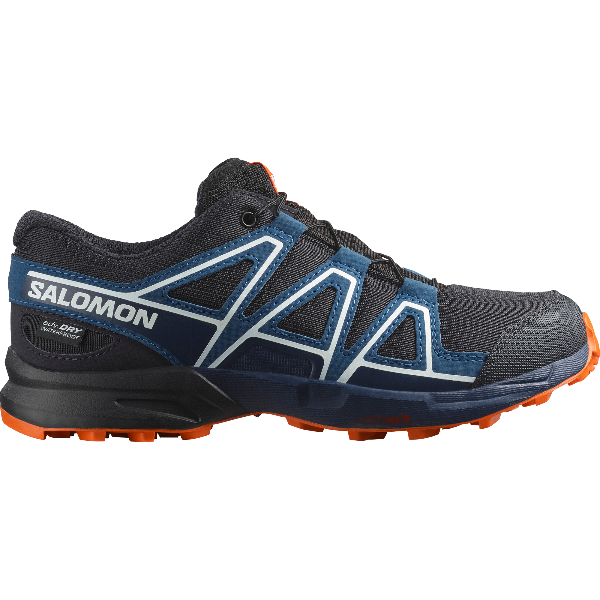 SALOMON Kinder Outdoorschuh "SPEEDCROSS WP J", Gr. 38schwarz navy, dunkelblau, rot orange, Synthetik, Textil, Schuhe, wasserdicht