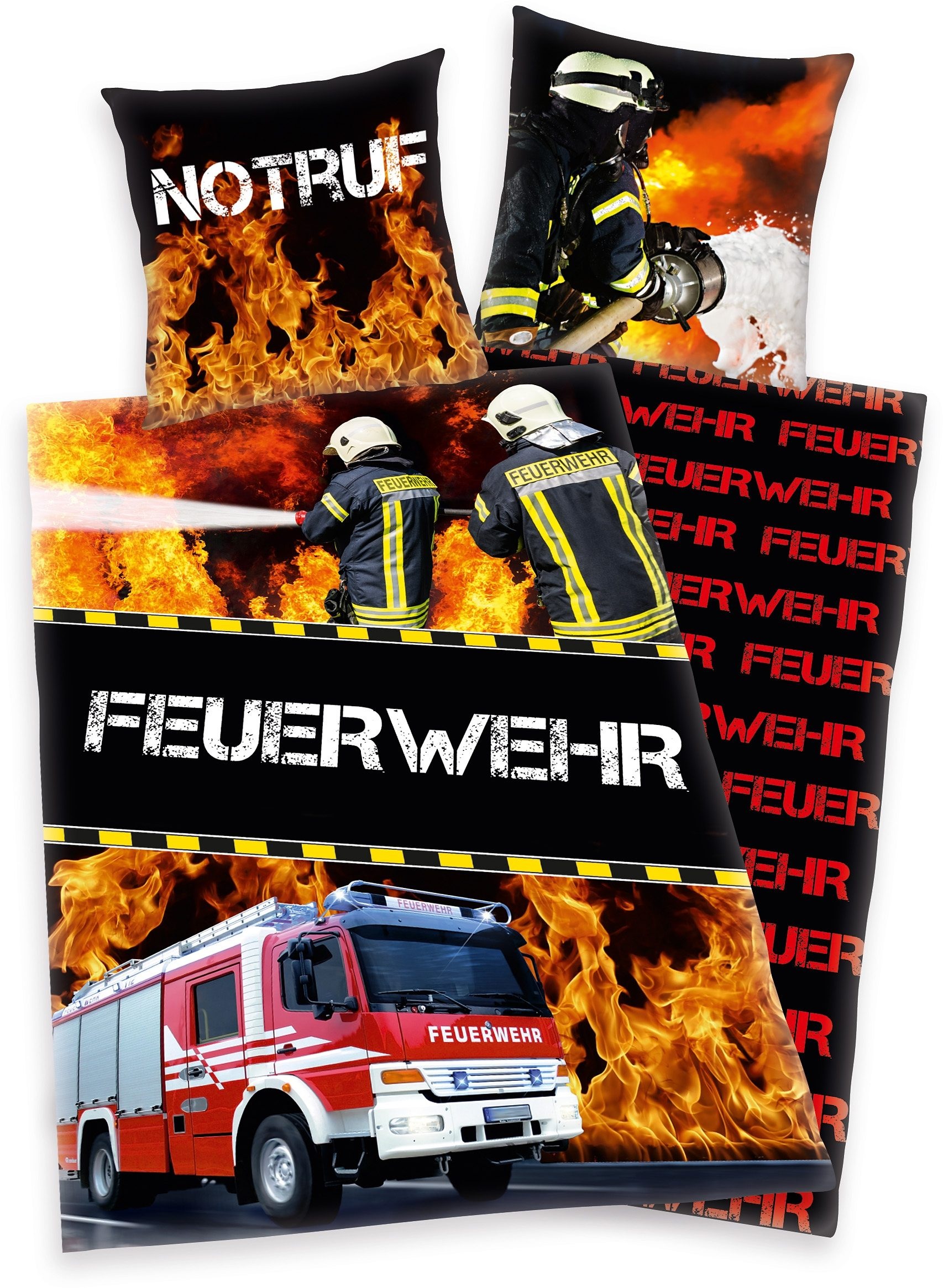 Herding Young Collection Kinderbettwäsche "Feuerwehrmann Sam", mit Feuerwehrmann Motiv