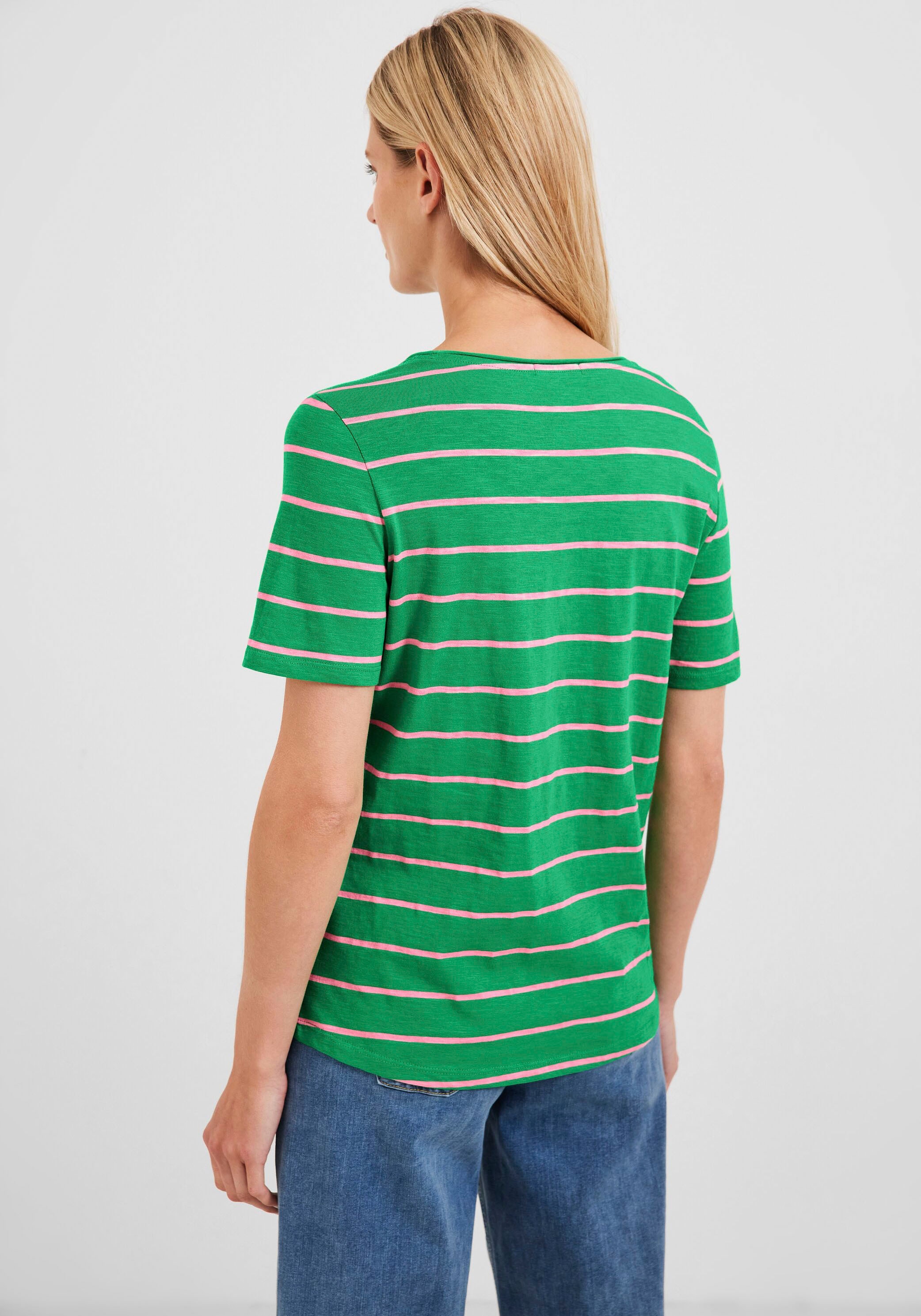 Cecil T-Shirt, in Flammgarnoptik für | BAUR kaufen
