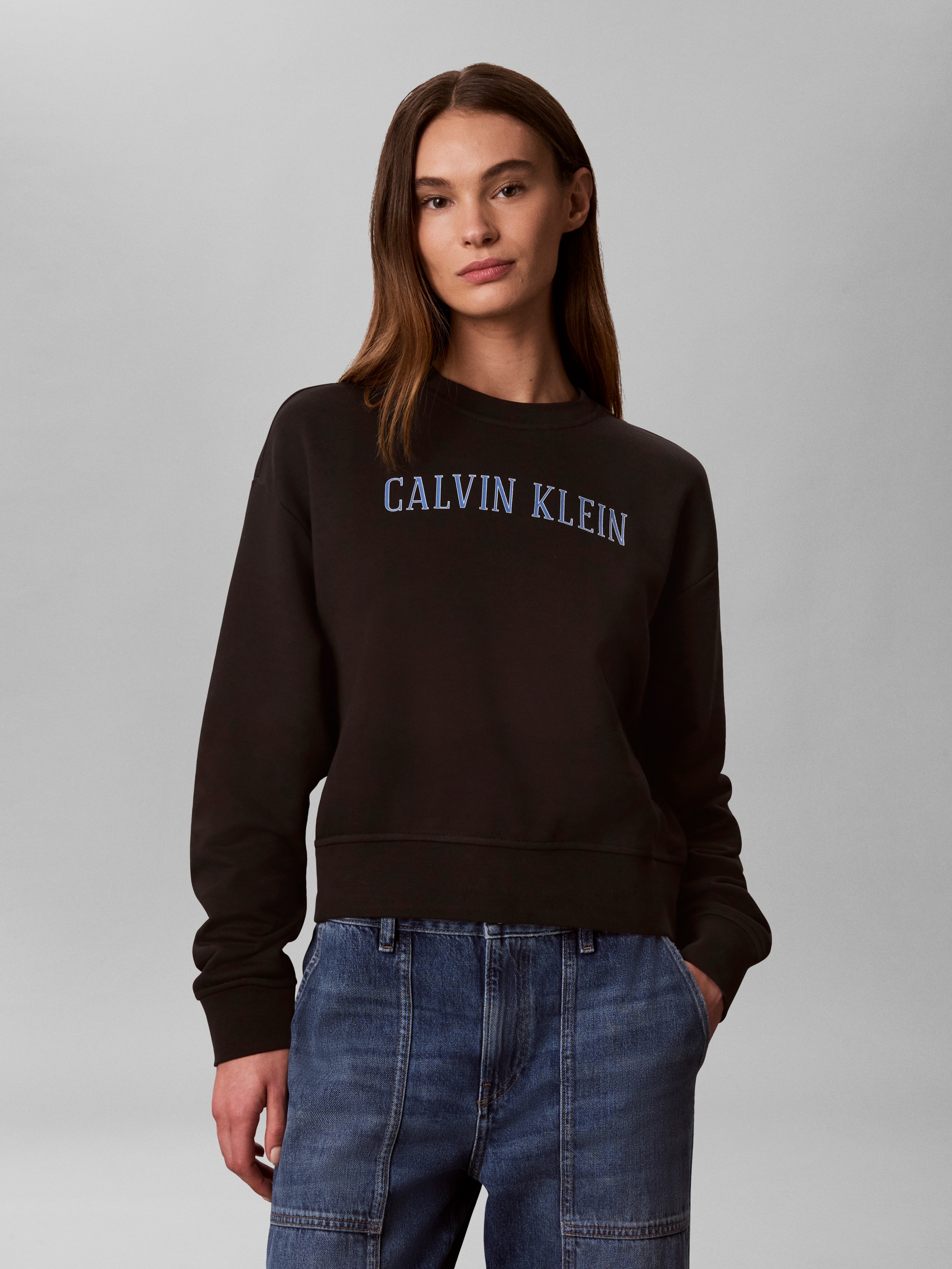 Calvin Klein Jeans , Rundhalsausschnitt, cropped, Logoschriftzug
