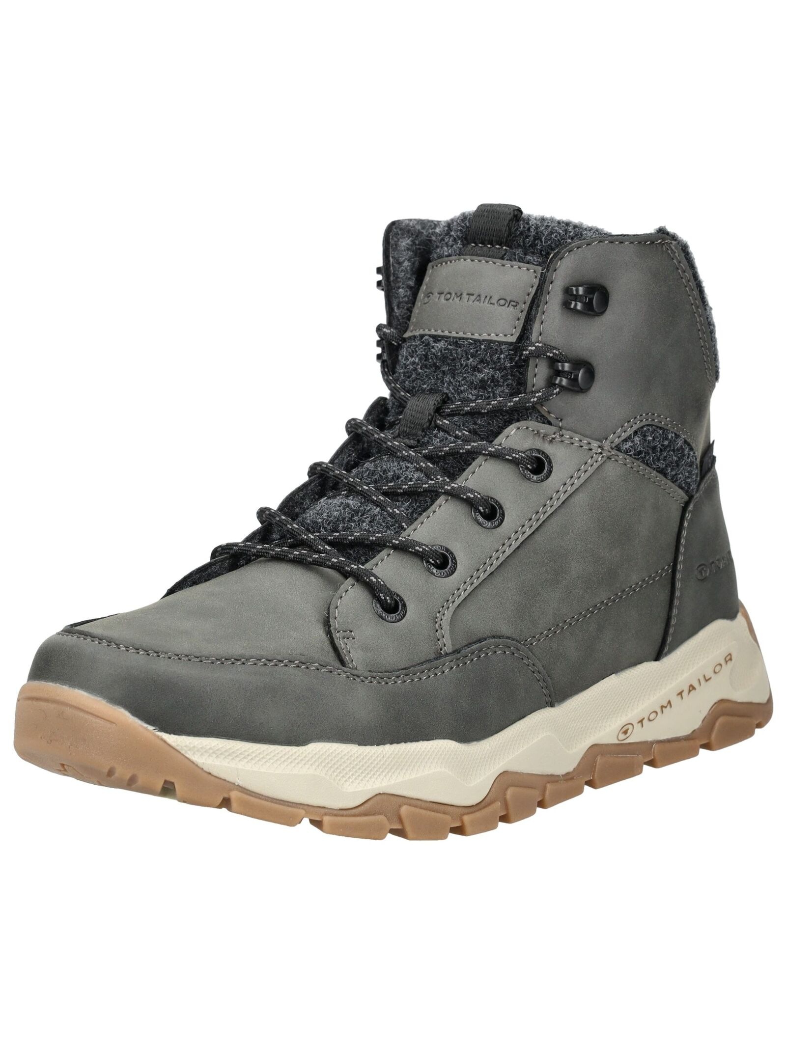 TOM TAILOR Schnürstiefelette "Tom Tailor Stiefelette Lederimitat/Textil" günstig online kaufen