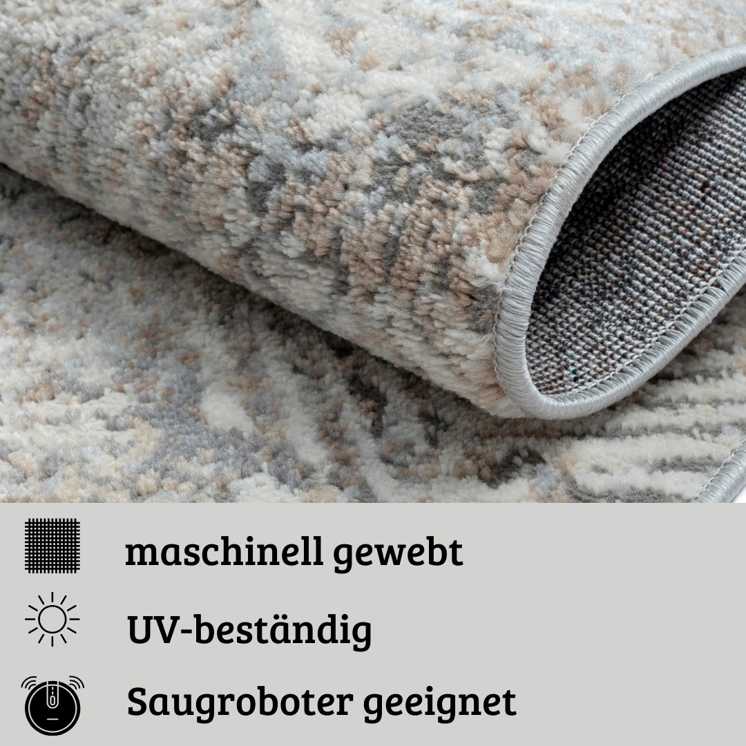 my home Teppich »Micah«, rund, 8 mm Höhe, Kurzflor, modernes Design, pflegeleicht, Wohnzimmer