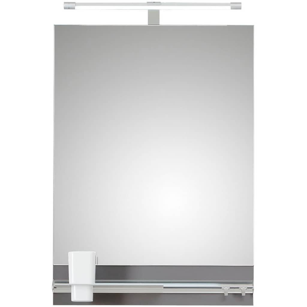 Saphir Badmöbel-Set »Quickset 3-teilig, Waschbeckenunterschrank mit LED-Spiegel«, (6 St.)