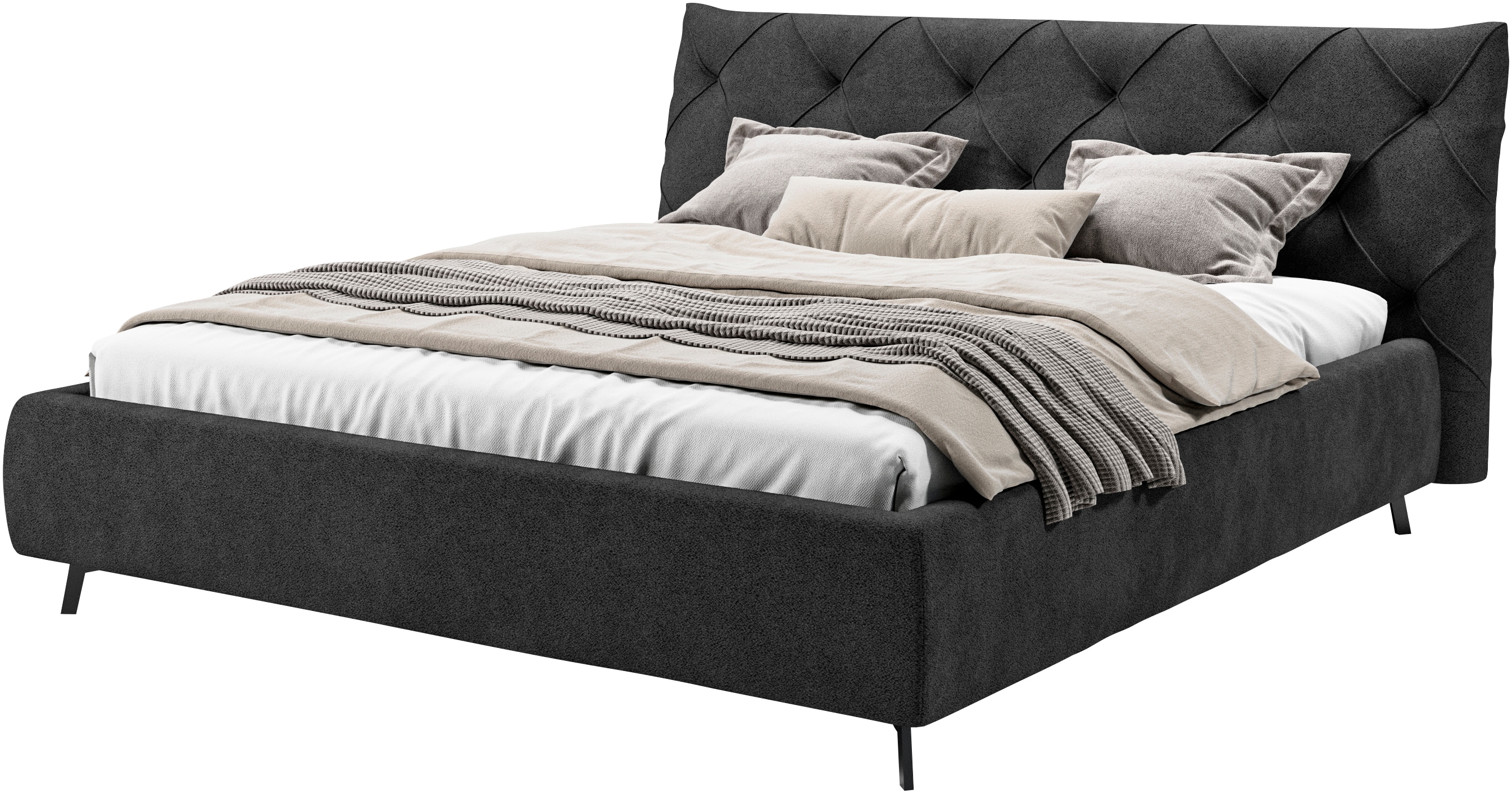 Home affaire "Elloree, in 4 Breiten bis 200cm, auch in Leder" Kopfteilhöhe 105 cm, belastbar bis 280 kg, auch in Überlänge 220cm