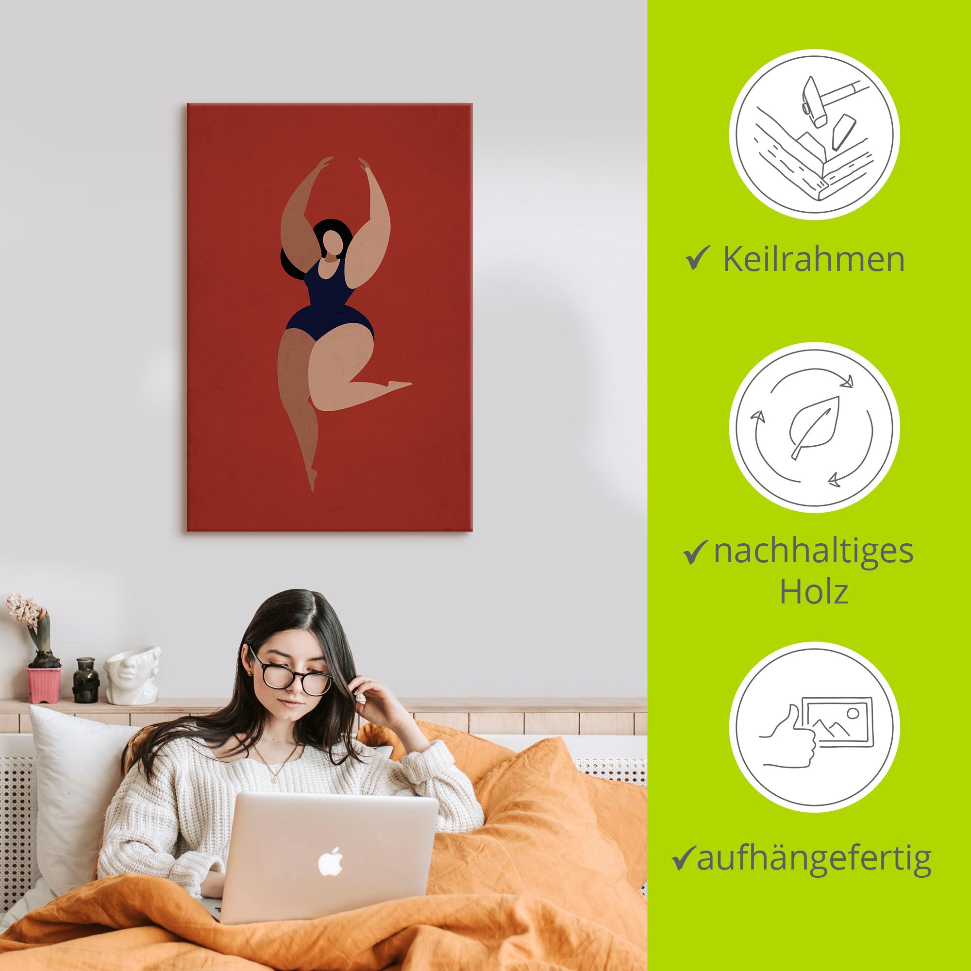 Artland Leinwandbild »Prima Ballerina«, Bilder von Frauen, (1 St.), auf Keilrahmen gespannt