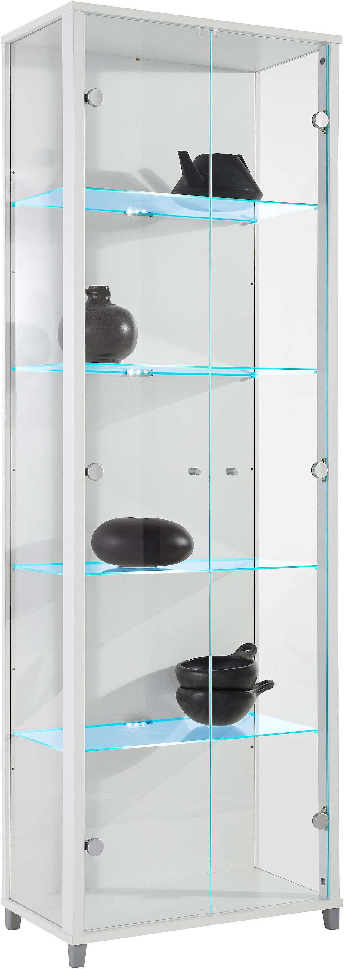 fif möbel Vitrine "OPTIMA", Standvitrine/Glasvitrine 2x Glastür,perfekt für Sammler,Sammlervitrine