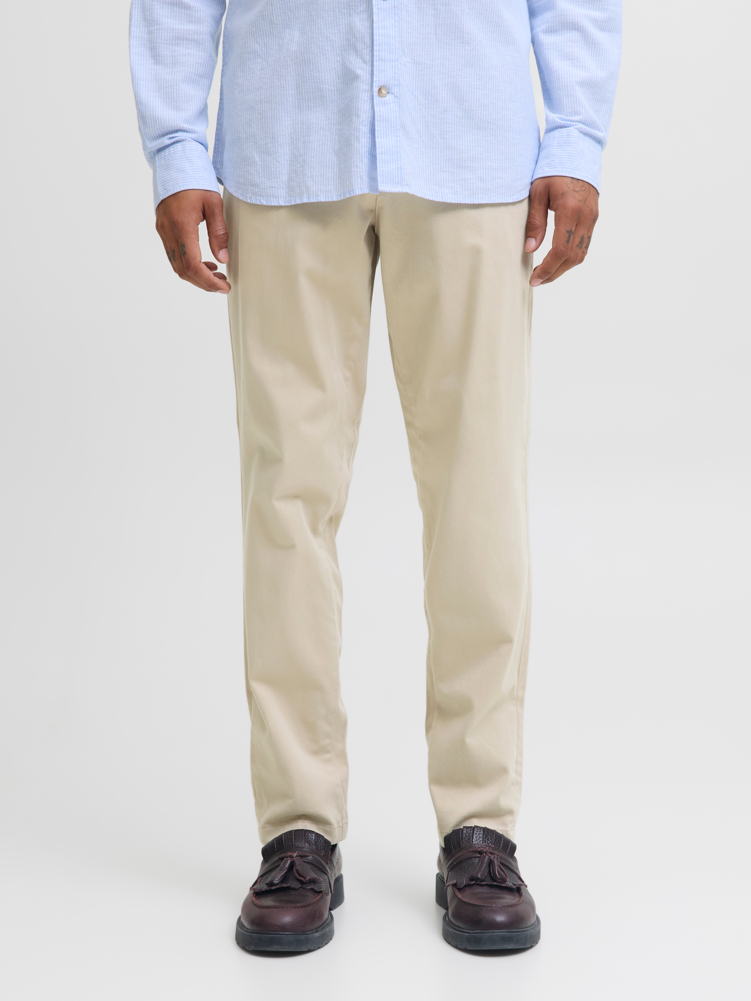 Jack & Jones 1100000002199 "JJIMARCO mit Badge und hohem Tragekomfort" unifarben, modisch, slim fit, Baumwollmischung
