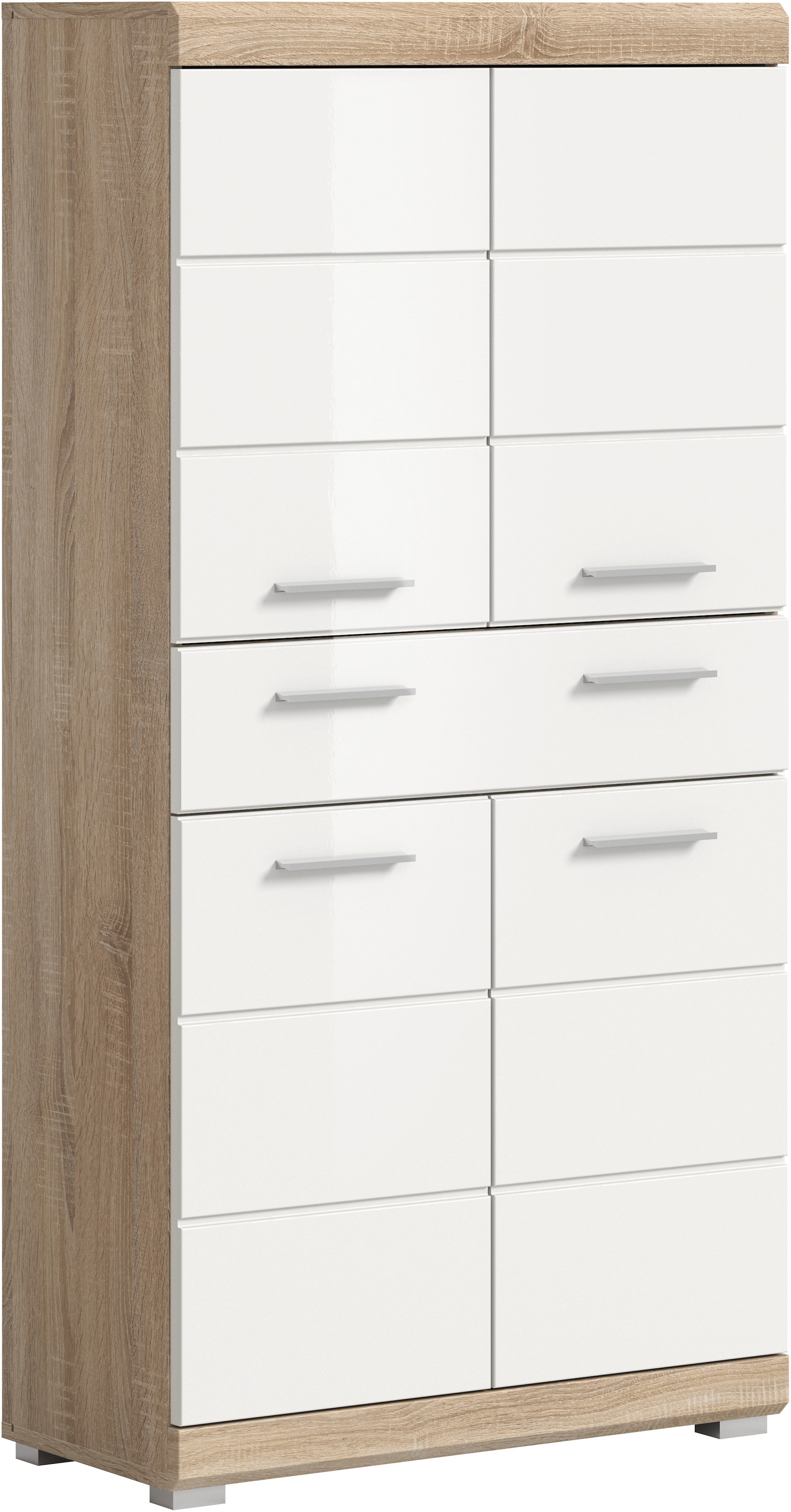 welltime Midischrank "SIENA, Breite 74cm, 4 Türen, 1 Schubkasten, 4 Fächer, MDF-Front" TOPSELLER, in verschiedenen Farben erhältlich, Badmöbel, Badschrank, Schrank, Bad