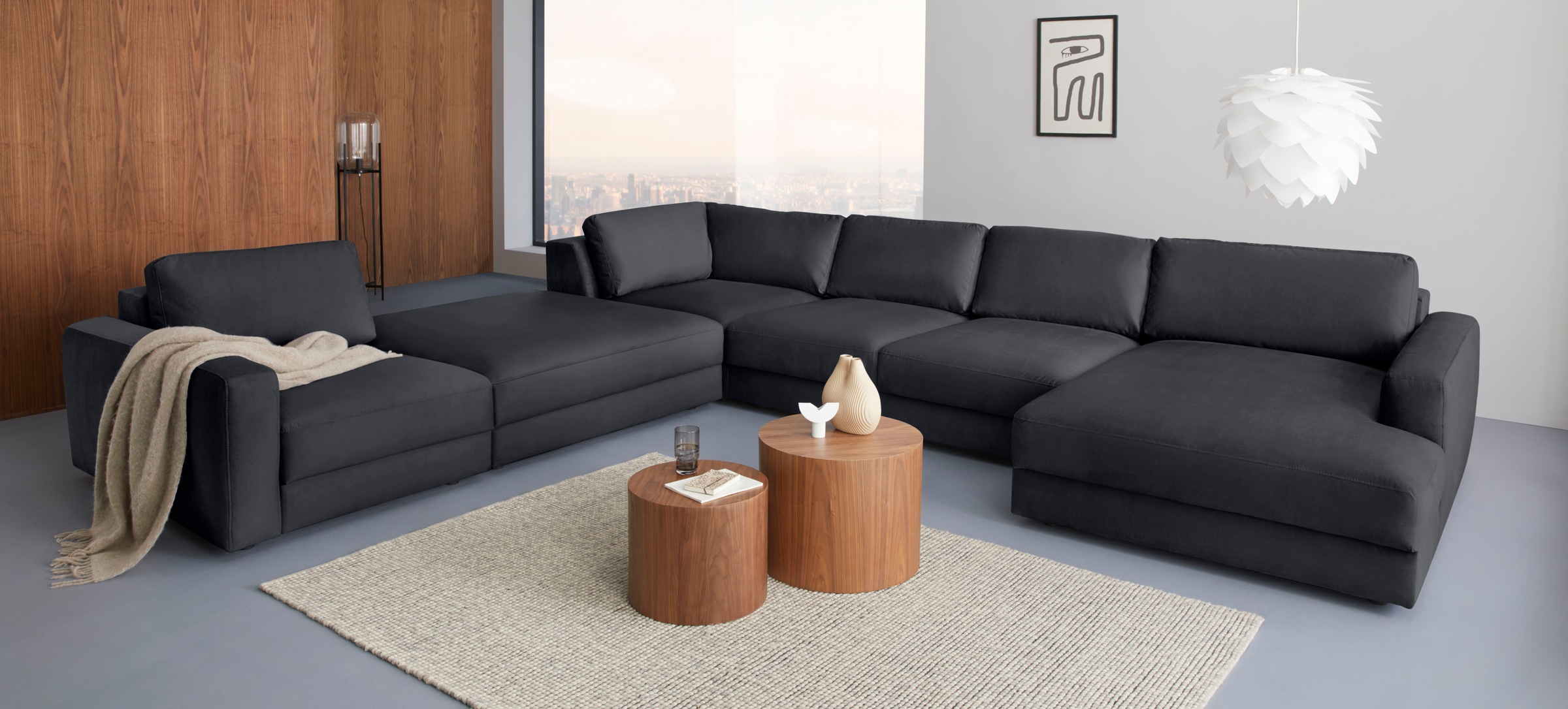 Places of Style Wohnlandschaft »Bloomfield, U-Form«, In verschiedenen Größen bestellbar