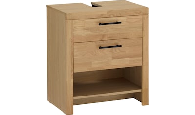 Waschbeckenunterschrank »Satori«, Breite 62 cm, Fronten & Rahmen aus Eiche, Klappe und...