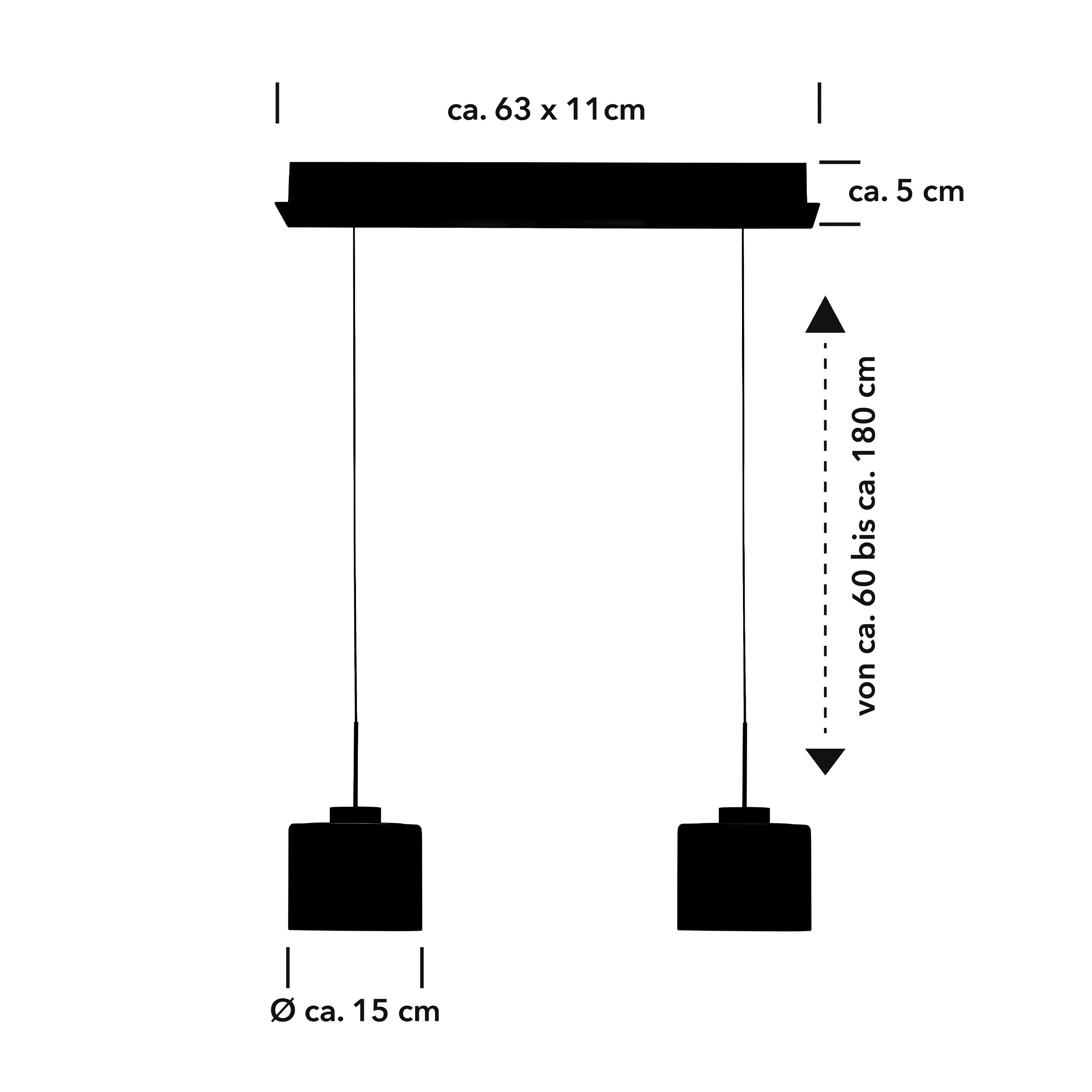 HELL höllisch gutes Licht LED Pendelleuchte »ABBY« LED-Modul 1 Stk. Warmweiß B-Link Fernbedienung,  Stufenlos höhenverstellbar