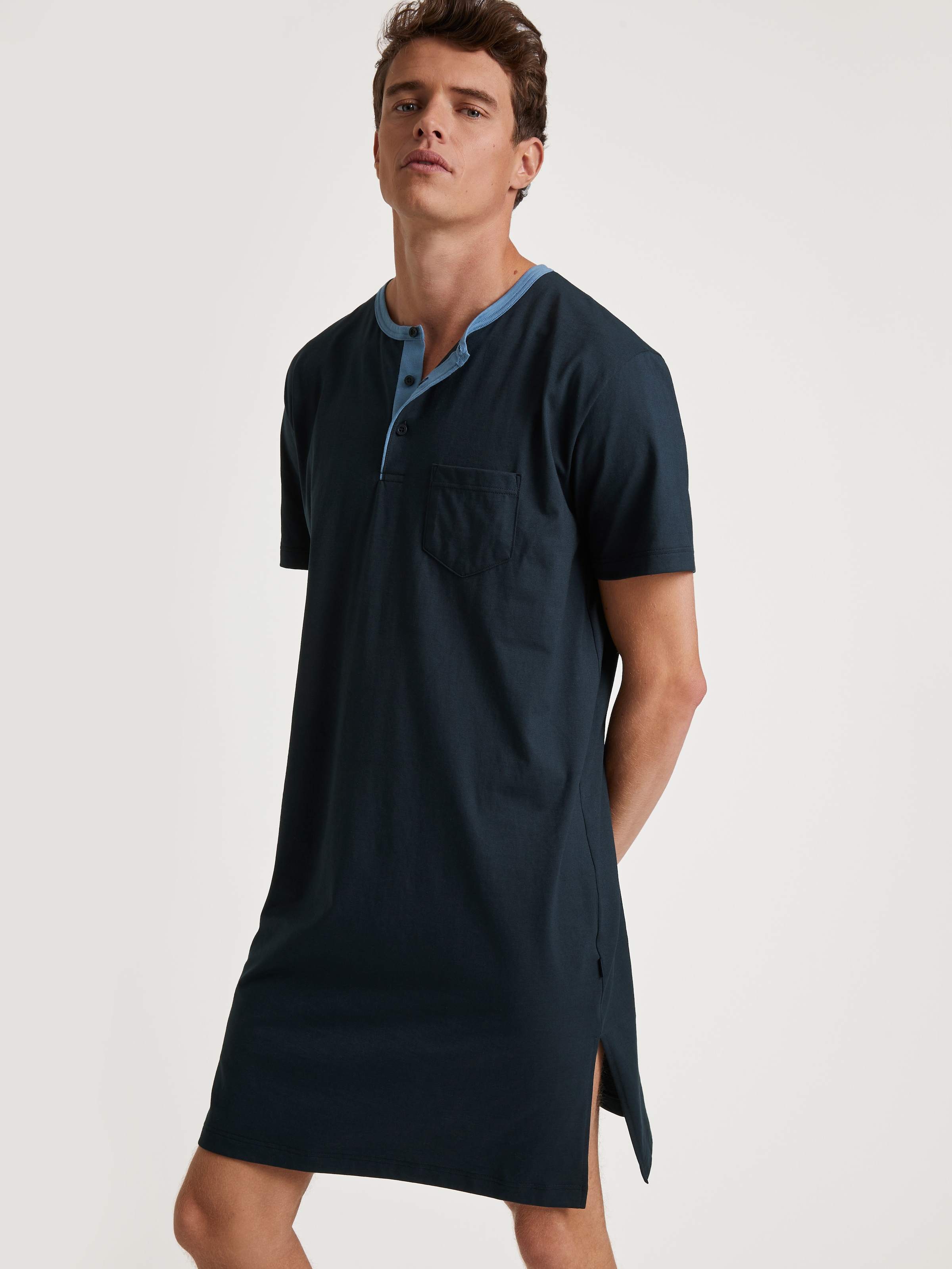 CALIDA Nachthemd "Relax Essentials", Knopfleiste, Kurzarm, Pure Cotton, wei günstig online kaufen