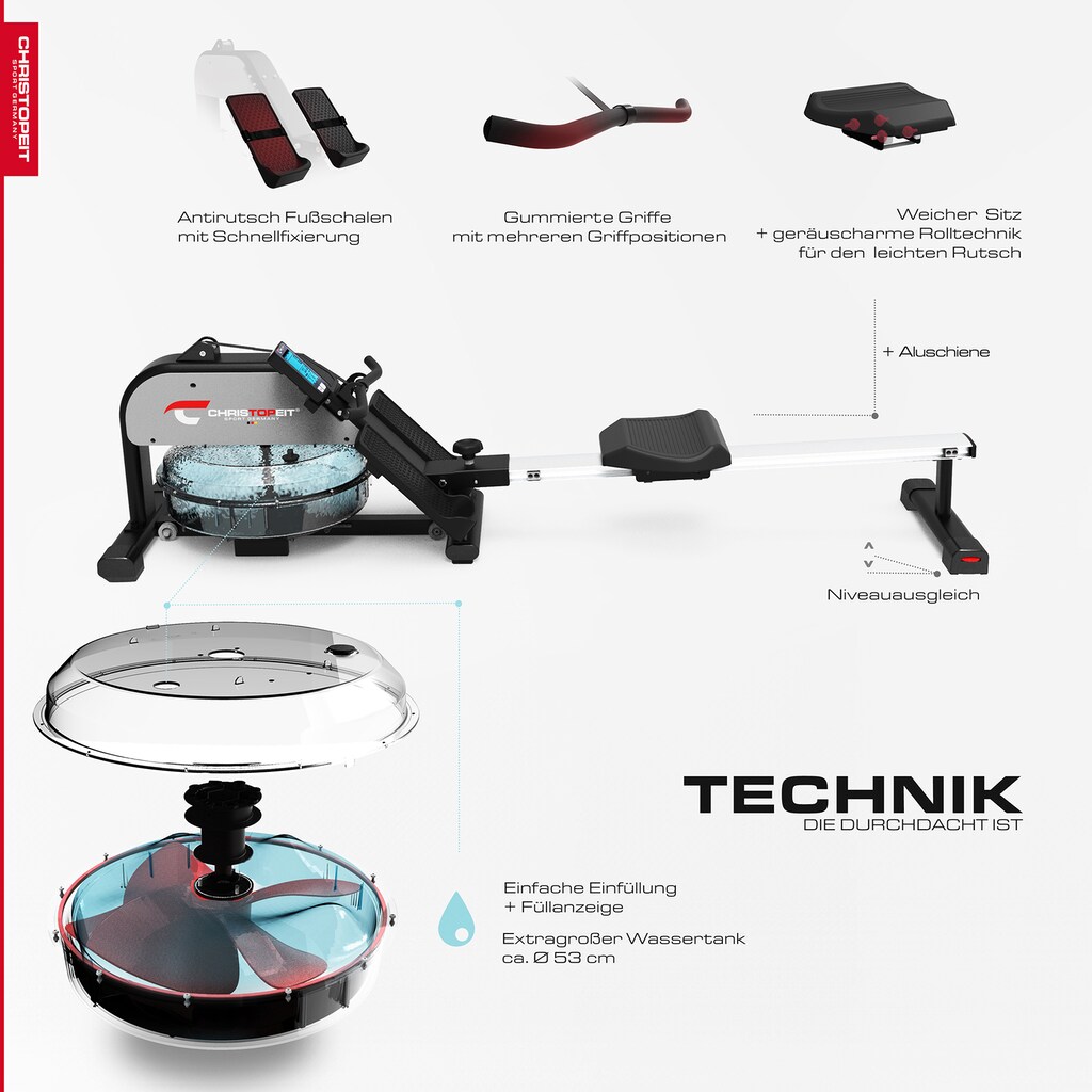 Christopeit Sport® Ruderzugmaschine »WP 1000«