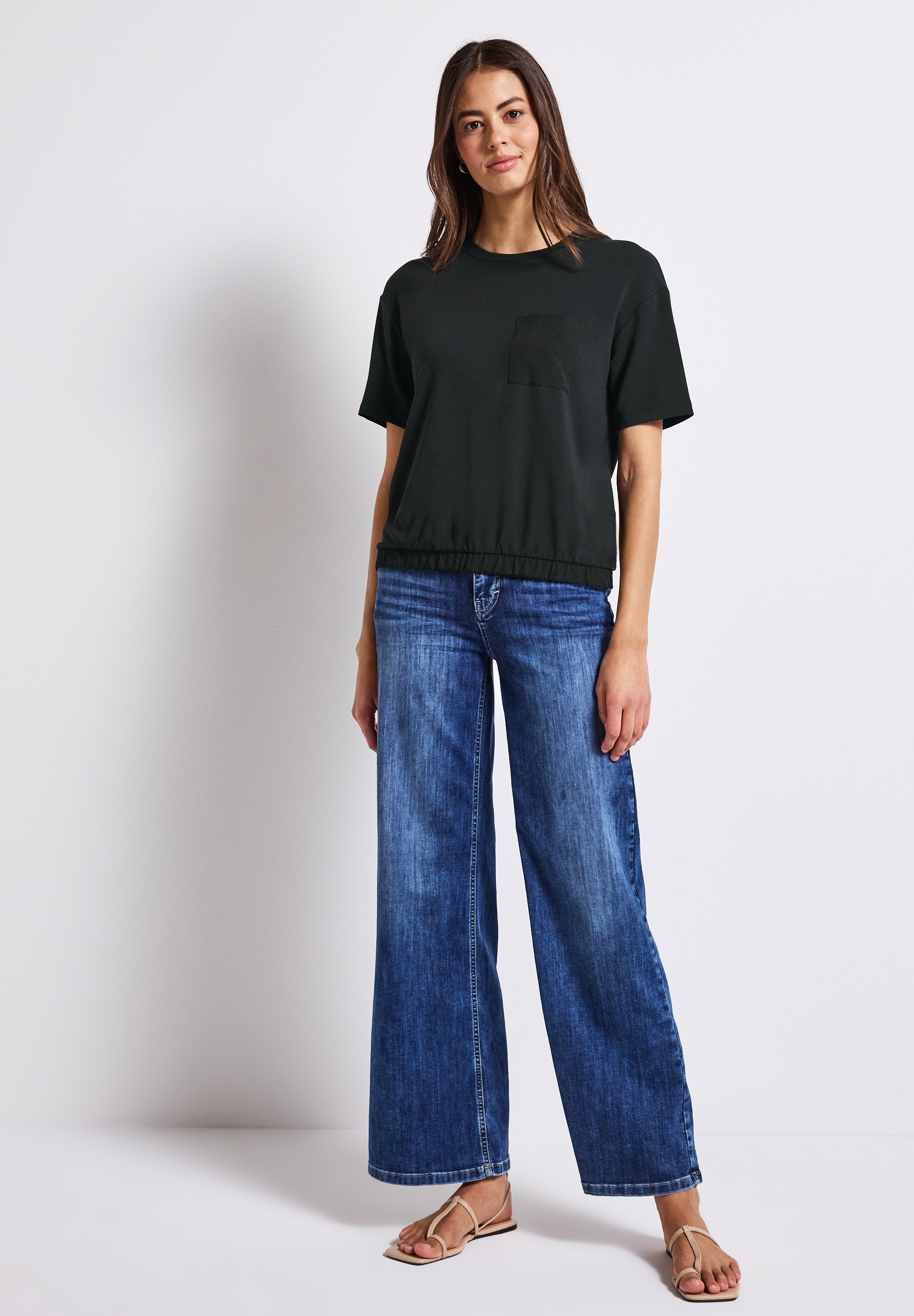 STREET ONE T-Shirt, aus elastischem Materialmix