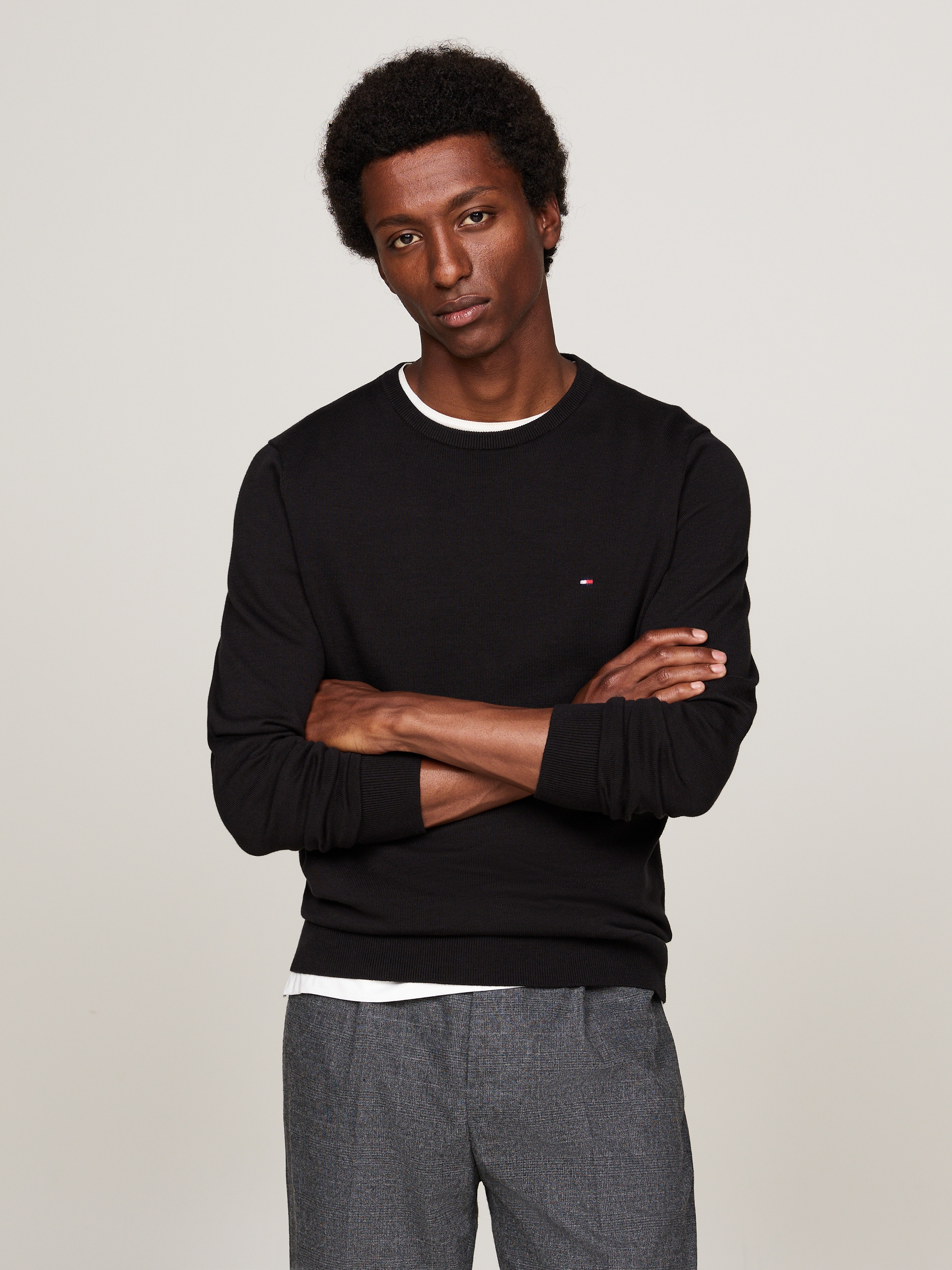 Tommy Hilfiger Rundhalspullover "ESSENTIAL COTTON CREW NECK", 100% Baumwoll günstig online kaufen