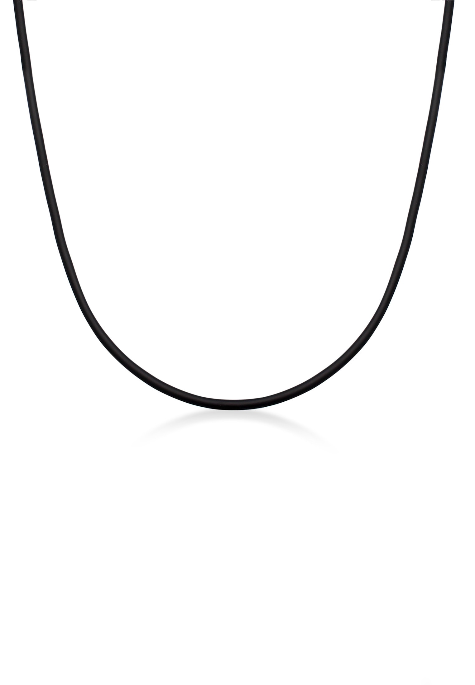 "Silberkette KUZZOI ""Halskette Herren Kautschuk 925 Silber"" Gr. 50, schwarz, Halsketten, Herren, ohne Stein, Silber 925 (Sterlingsilber)