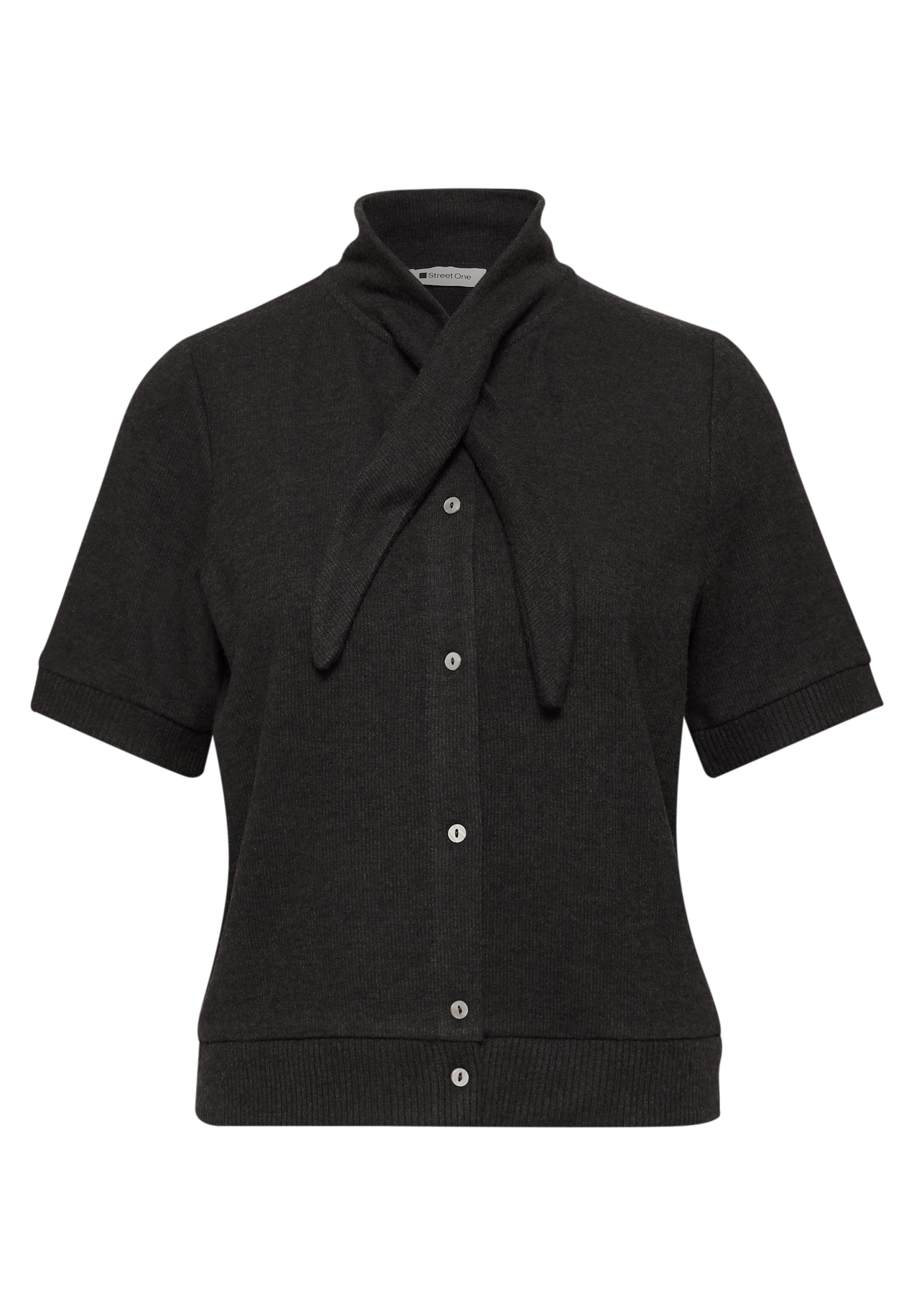 STREET ONE Cardigan Kurzarm Strickjacke mit Schalkragen