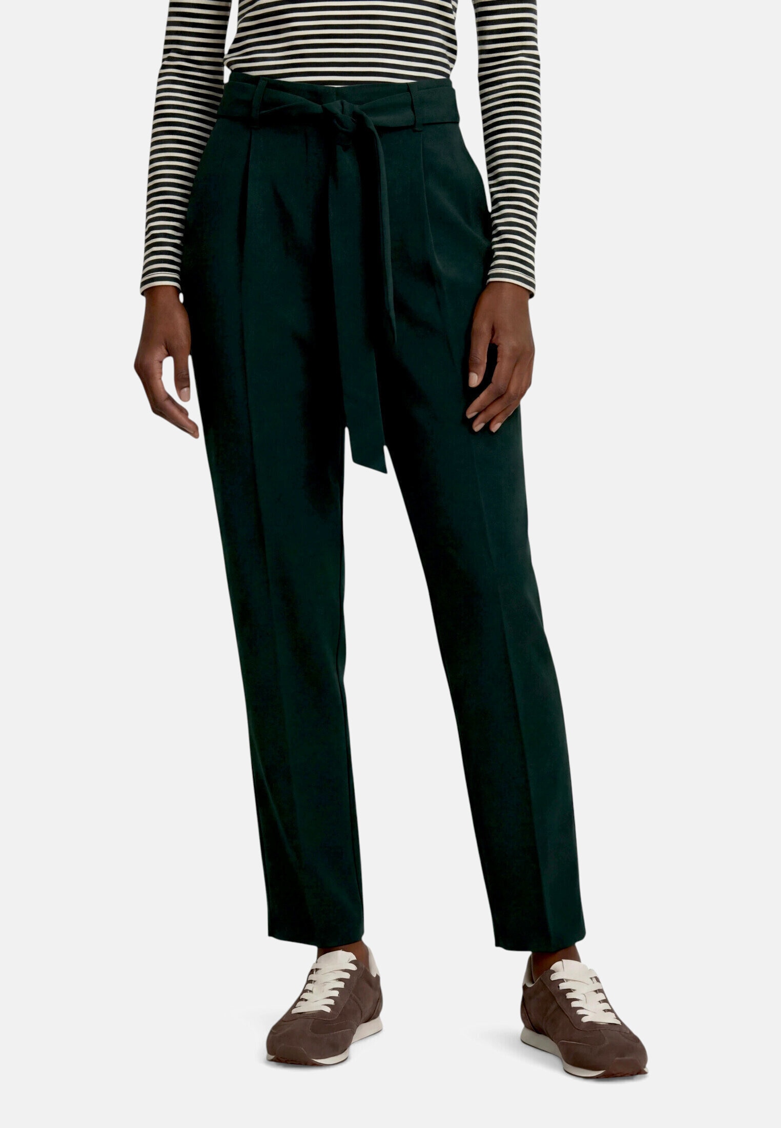 Zero Stoffhose »Damen Fit-Hose mit Bindegürtel«  Bindegürtel
