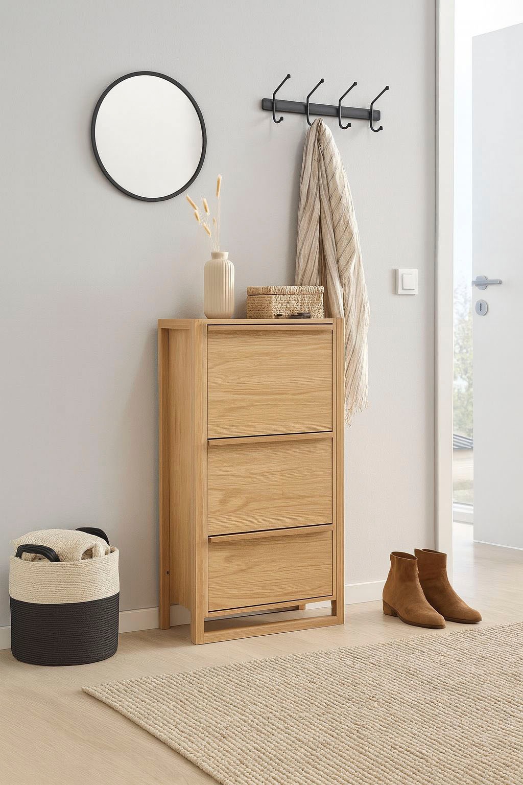 Woodman Schuhkommode "NewEst" Breite 67 cm, mit 3 Klappen, Holzfurnier aus günstig online kaufen