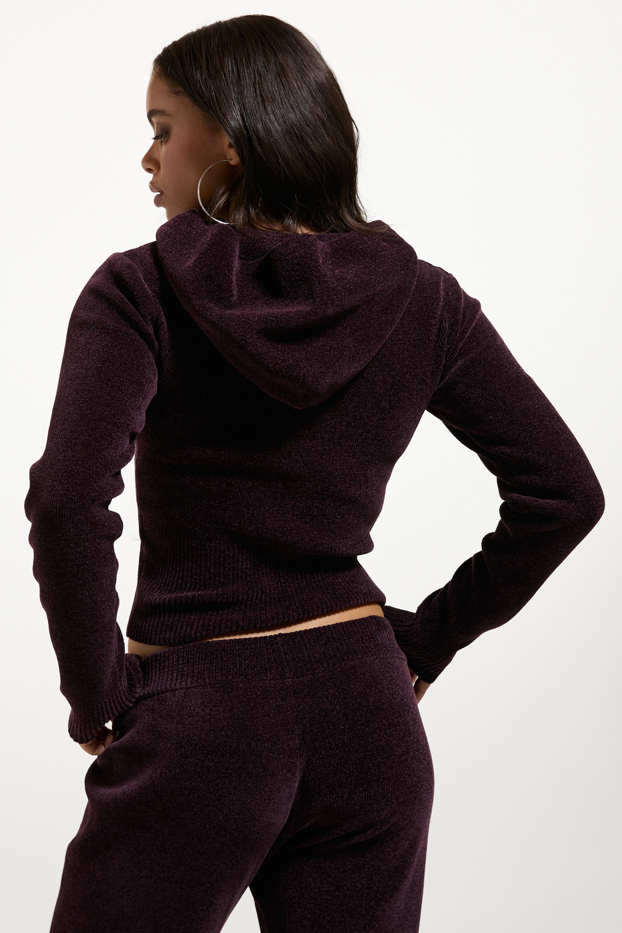 Juicy Couture Kapuzennickijacke »MAYA KNIT HOODIE Damen« mit Kapuze Trainingsjacke Damen, Sweatjacke mit Kapuze, Strick, mit Glitzer, Sale