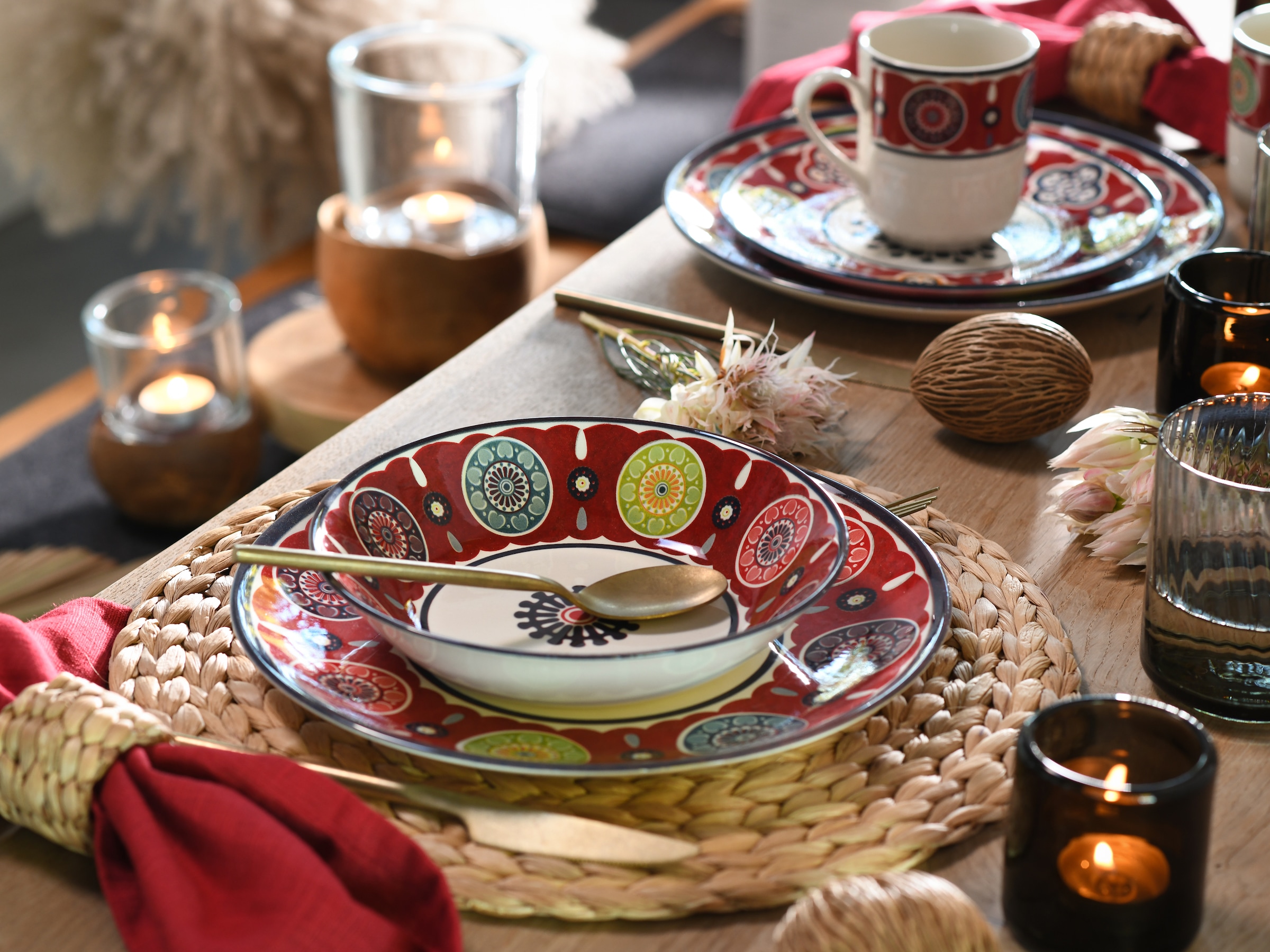 CreaTable Kombiservice »Sumaya, Kombi-Service 16-tlg«, (Set, 16 tlg.), Mandala Motive