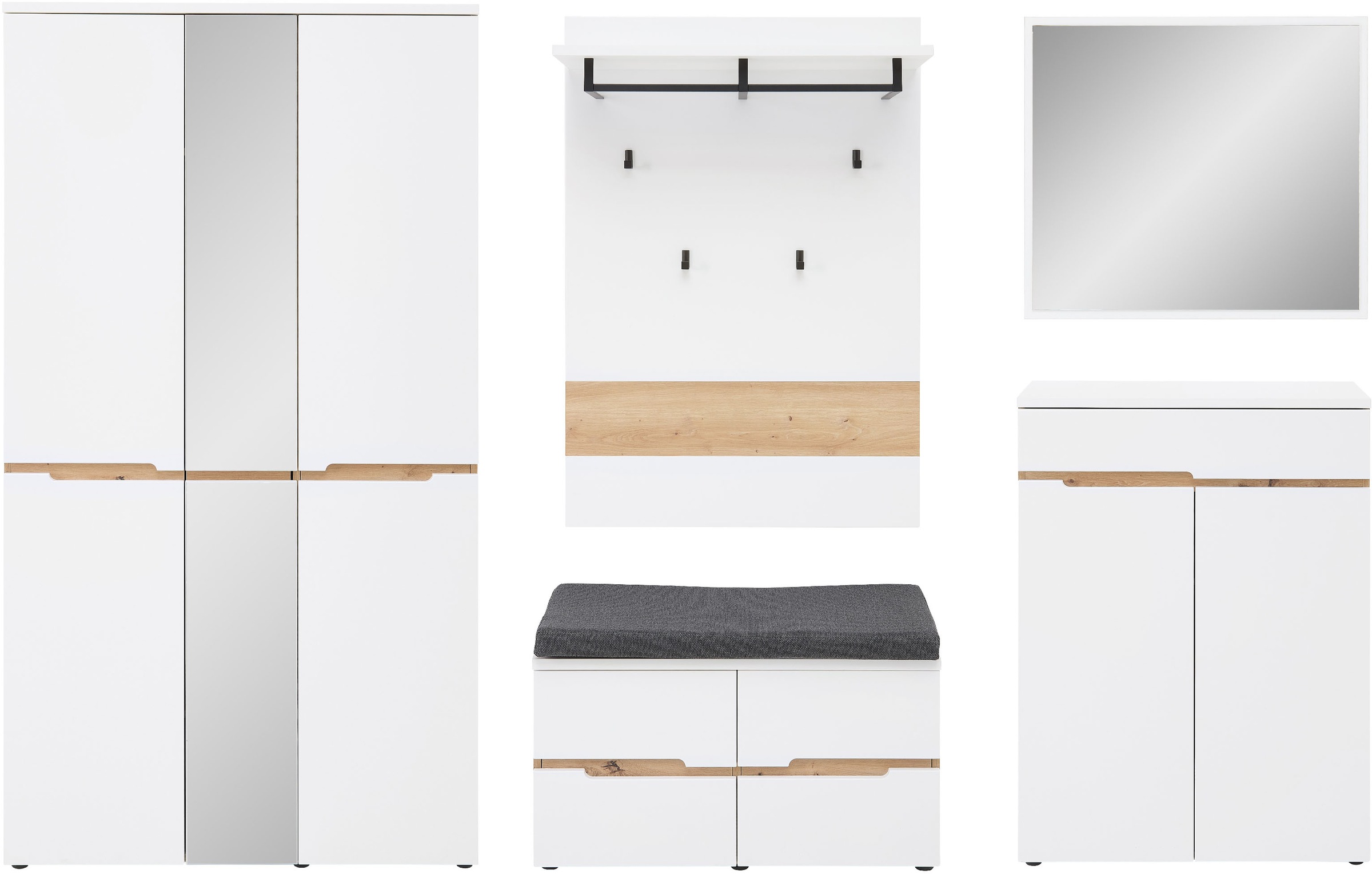 Innostyle Garderoben-Set "Memphis Garderoben Set, 295x192x38cm (B/H/T)", (5 günstig online kaufen