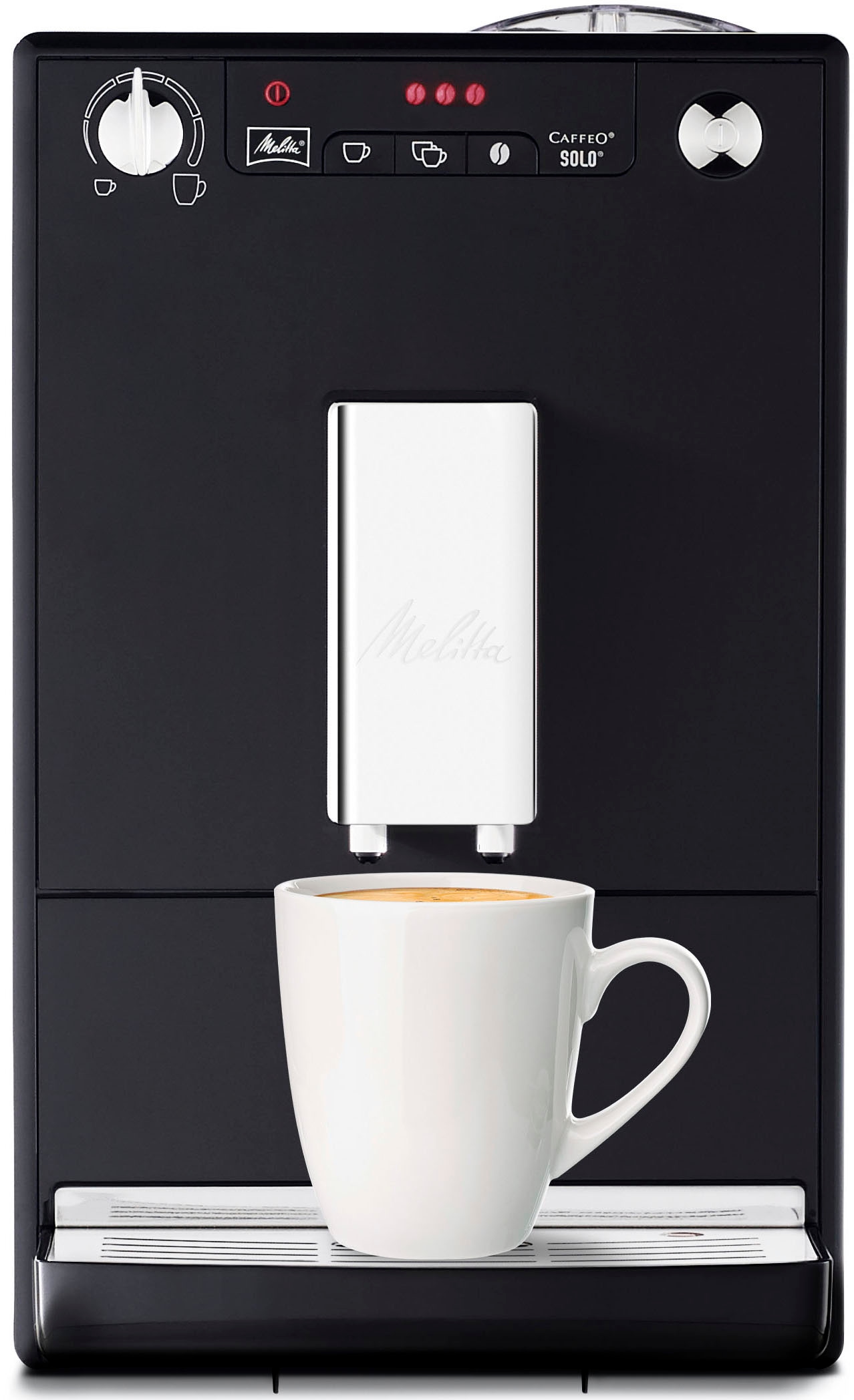 Melitta Kaffeevollautomat »Solo® E950-201, schwarz«, Perfekt für Café crème  & Espresso, nur 20cm breit | BAUR